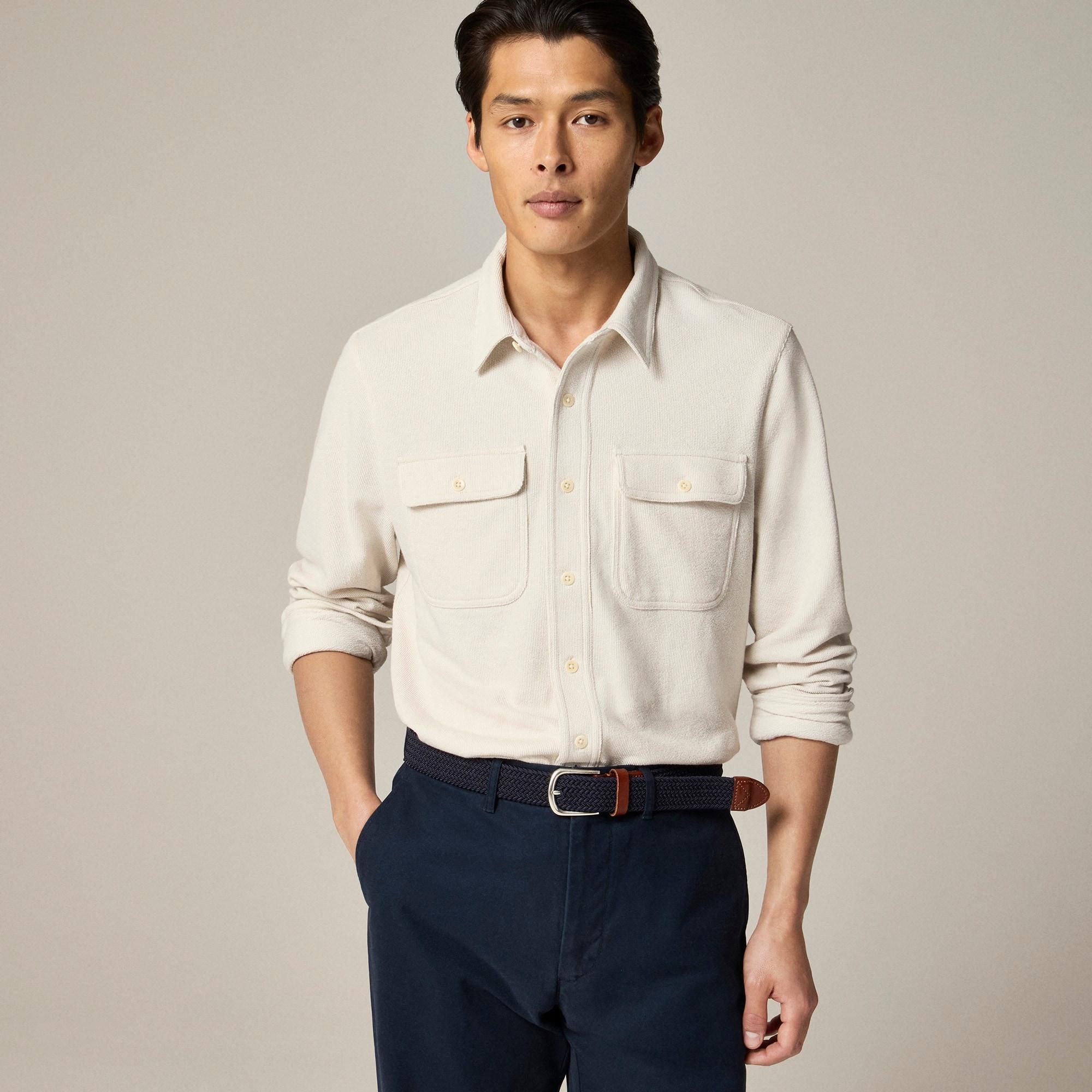 Long-sleeve textured sweater-tee shirt Product Image