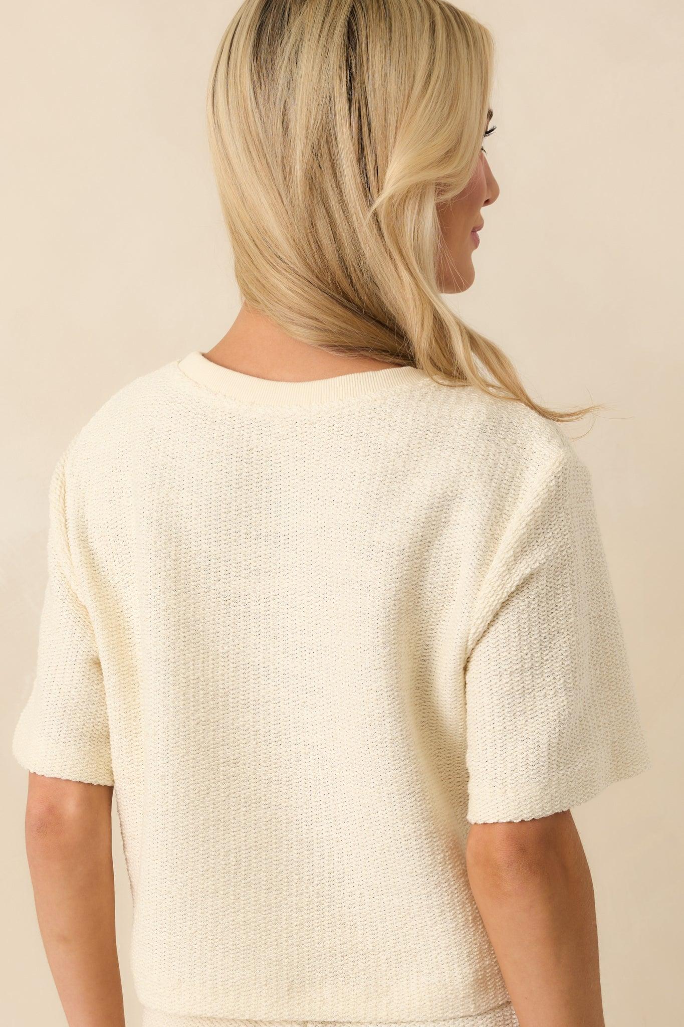 Z Supply Ivory Cotton Curran Looped Terry Top Product Image