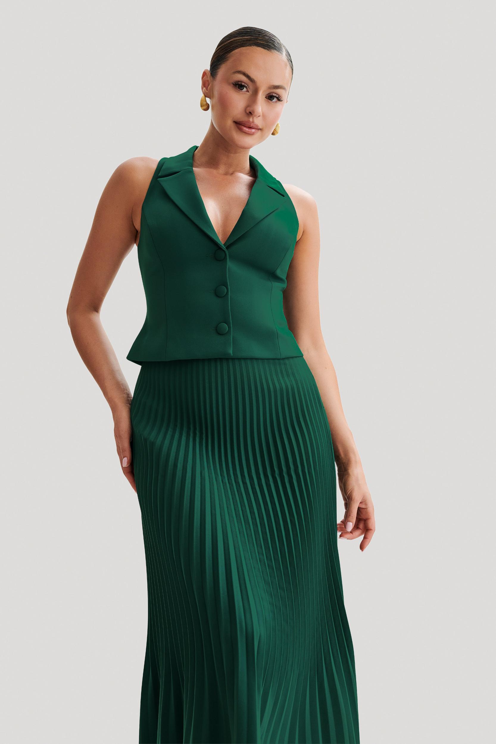 Mura Suiting Vest - Forest Green Product Image