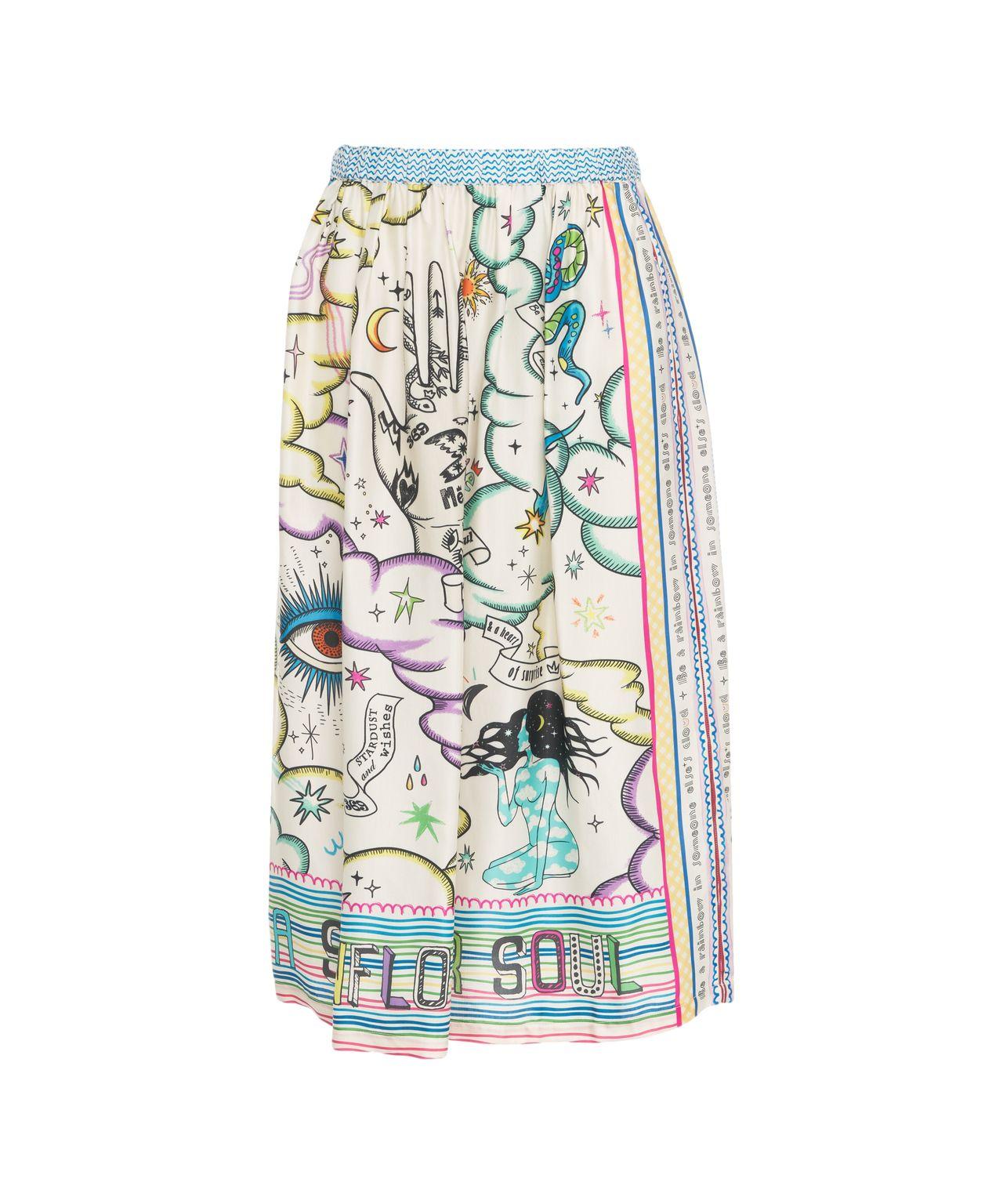 Satin skirt with print Product Image