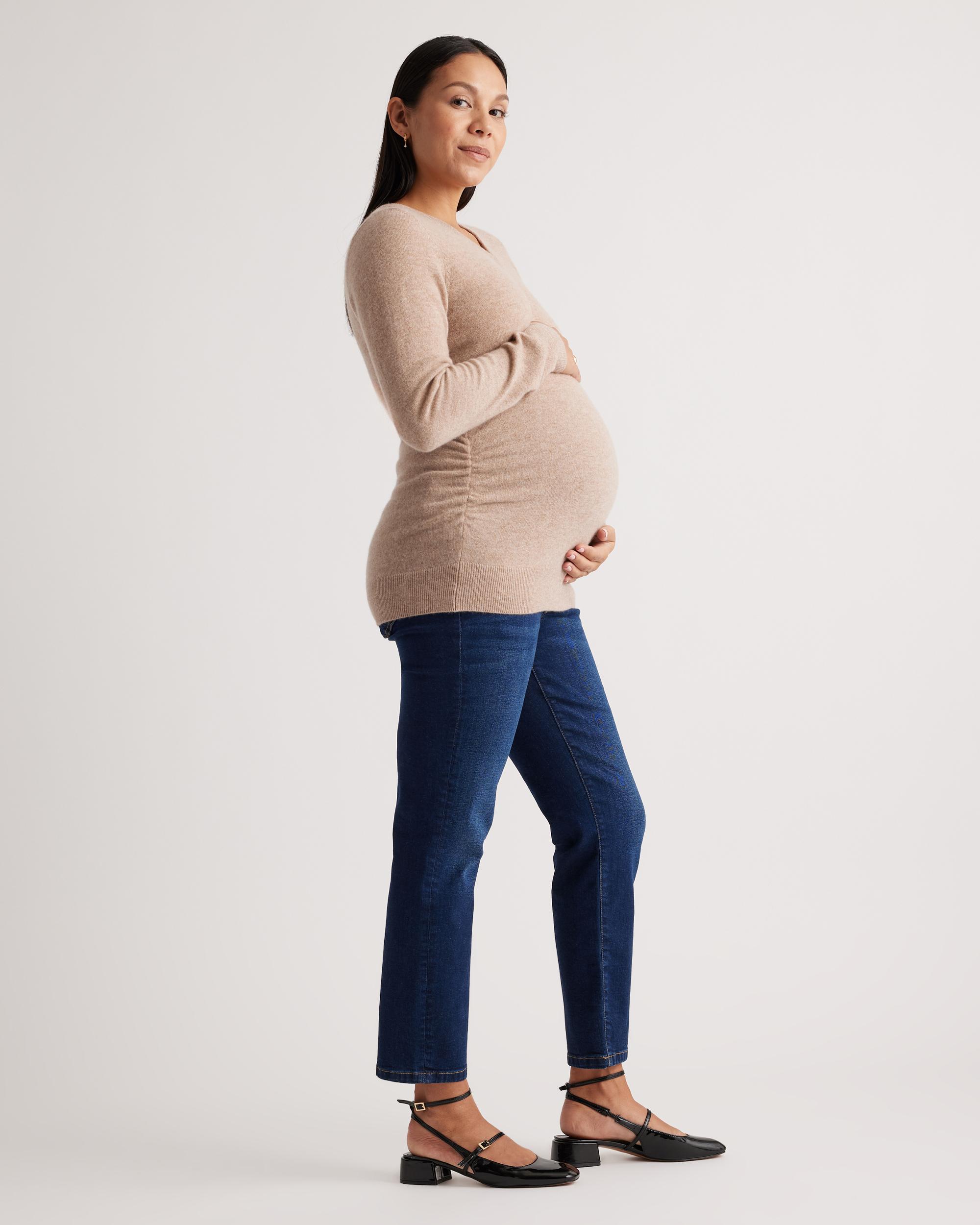 Quince | Women's Mongolian Cashmere V-Neck Maternity Sweater Product Image