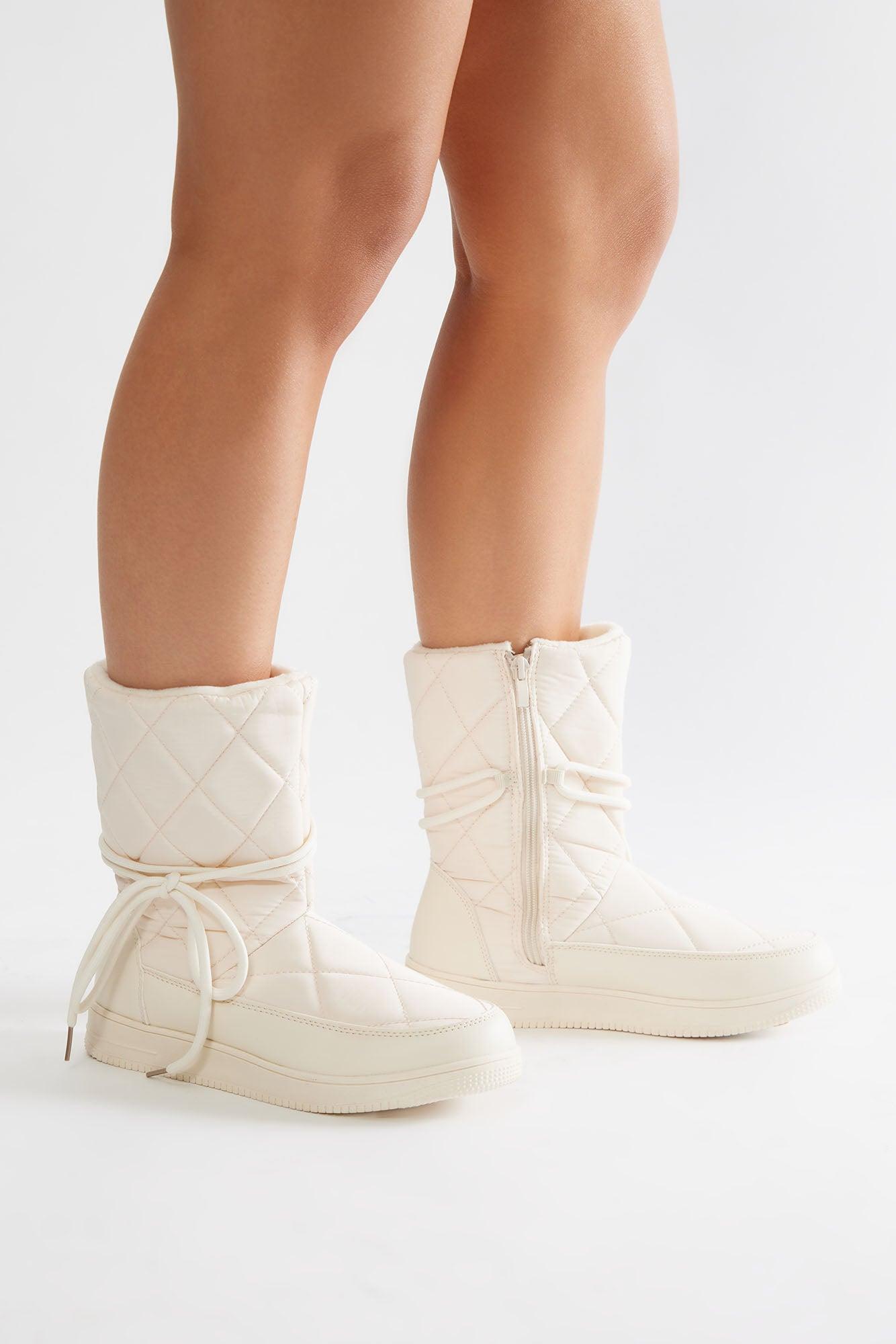 Kristen Flat Boots - Ivory Product Image