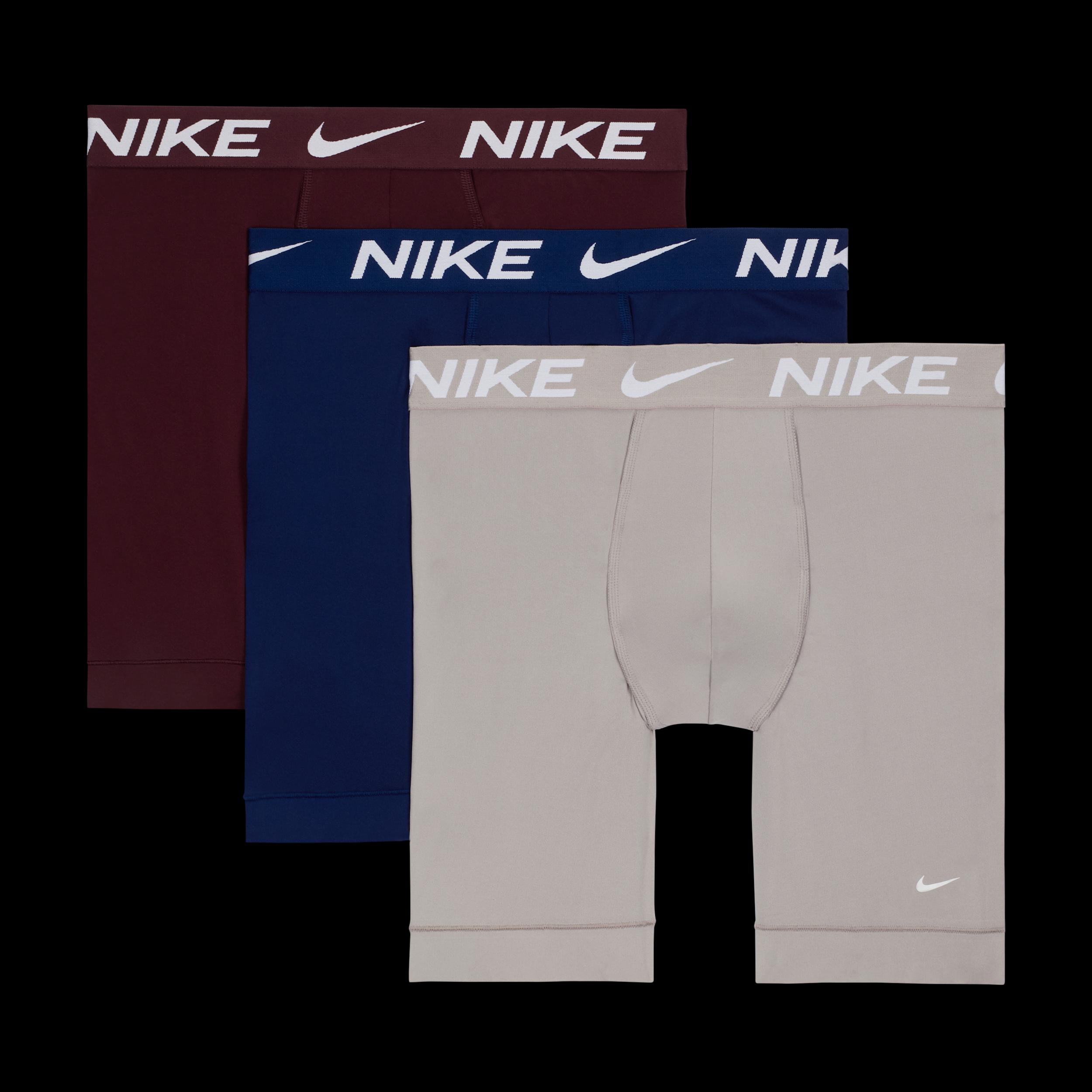 Nike Mens Dri-FIT Essential Micro Long Boxer Briefs (3-Pack) | KE1158-032 Product Image