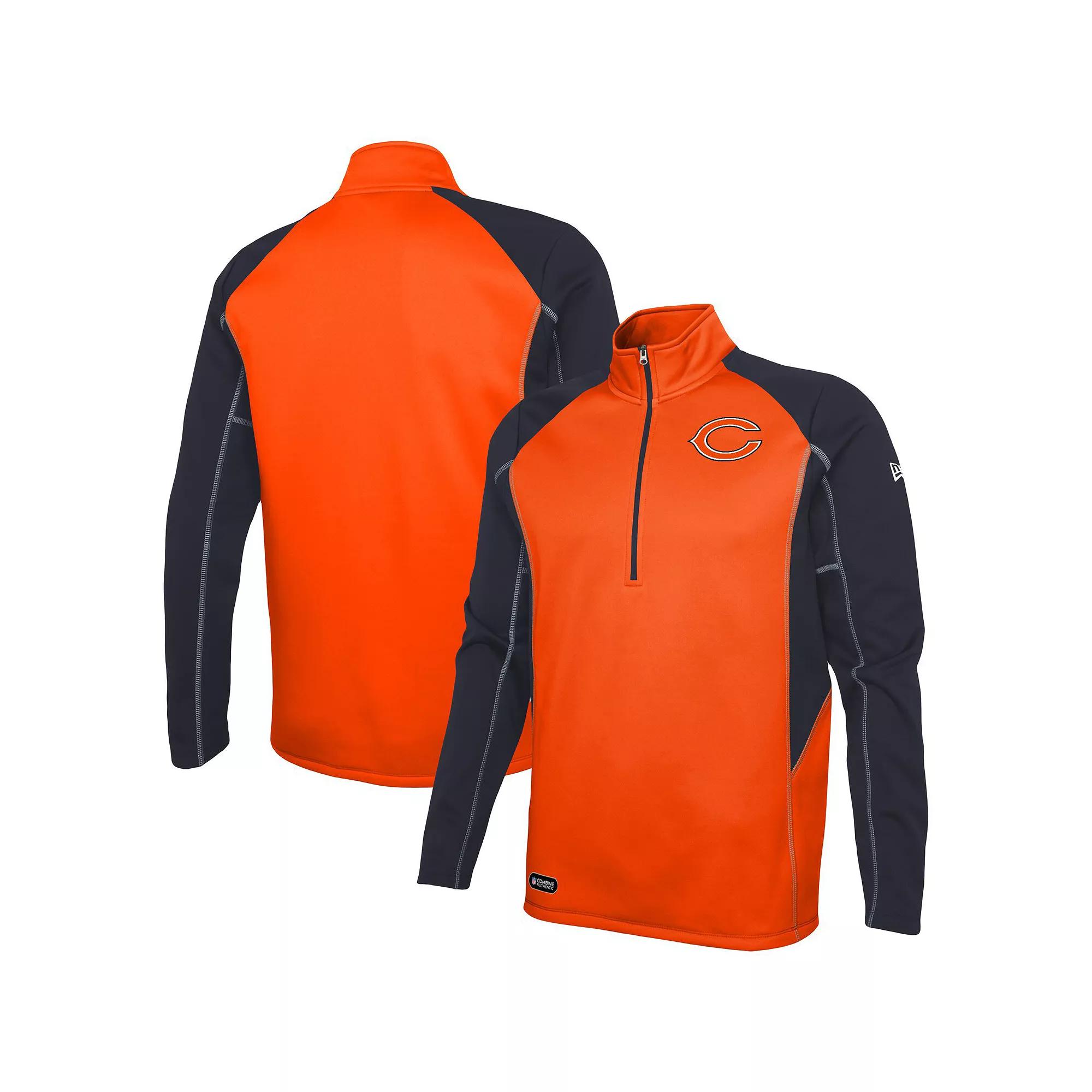 Men's New Era Orange Chicago Bears Combine Authentic Two-a-Days Half-Zip Jacket, Size: Small Product Image