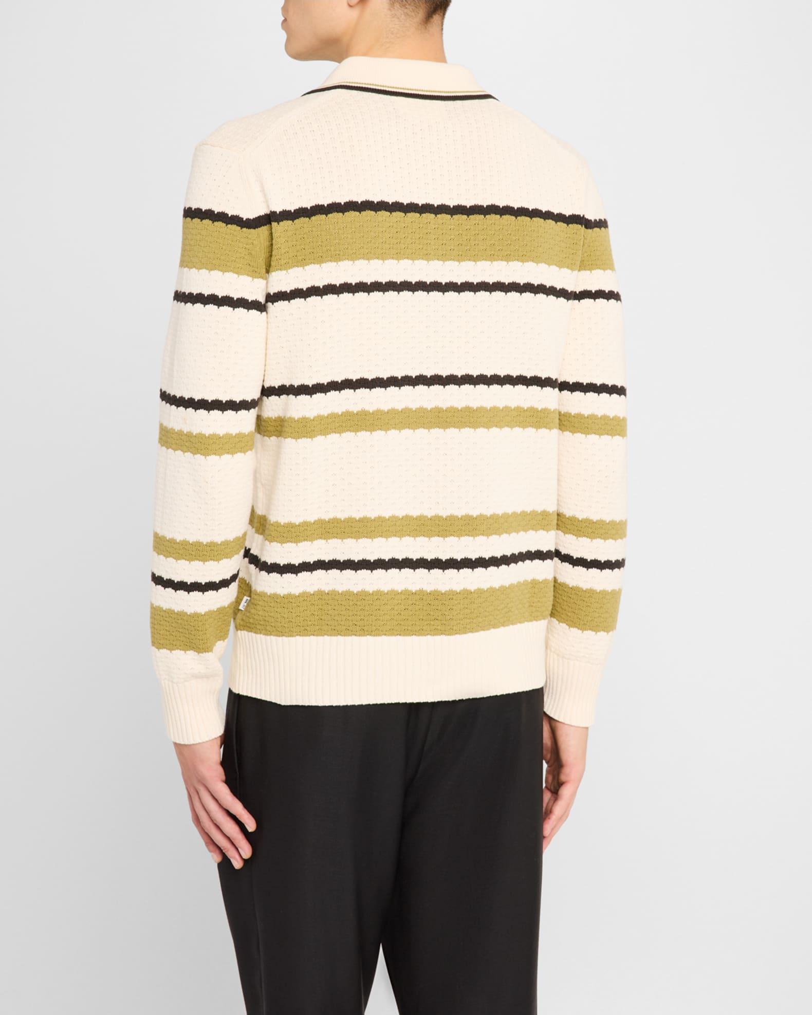 Men's Alfie Striped Knit Polo Shirt Product Image