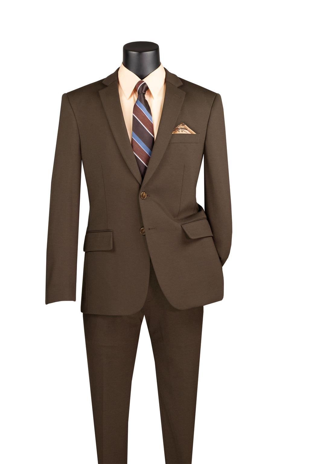 Slim Fit 2 Piece Suit Stretch Fabric Suit with Adjustable Waistband in Navy Product Image