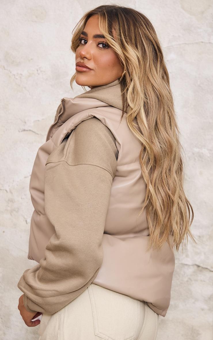 Truffle Faux Leather Drop Hem Vest Product Image