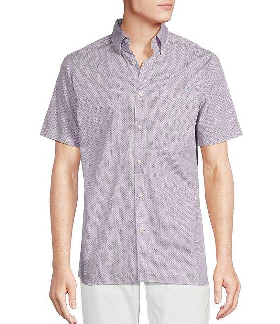 Cremieux Blue Label Micro Geo Print Poplin Short Sleeve Woven Shirt Product Image