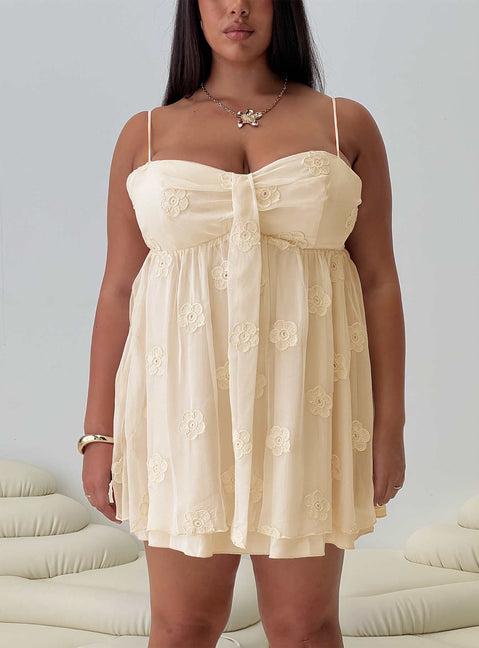 Sparks Fly Mini Dress Cream Curve Product Image