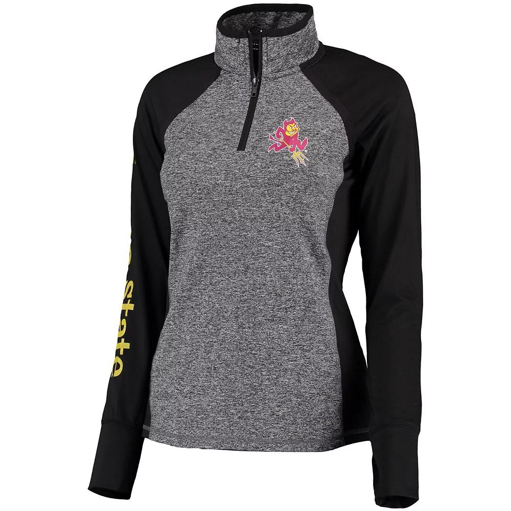 Women's Gray/Black Arizona State Sun Devils Finalist Quarter-Zip Pullover Jacket, Size: Medium, Grey Product Image