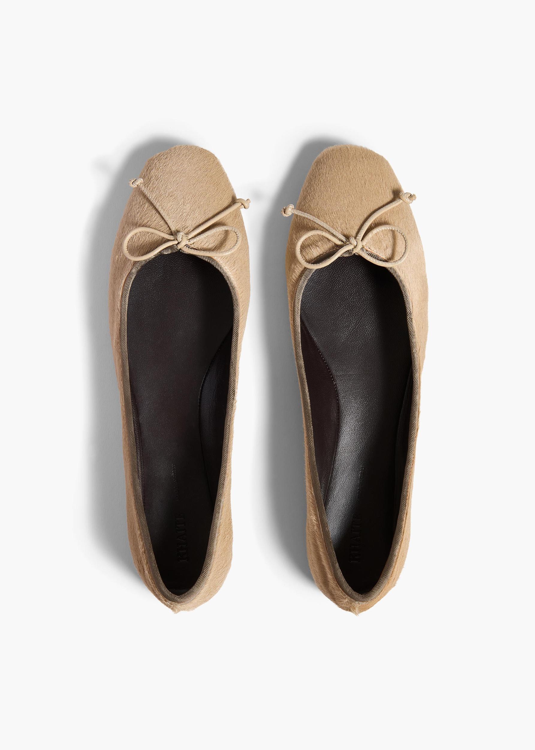 Charlotte Ballerina Flat in Barley Haircalf Product Image