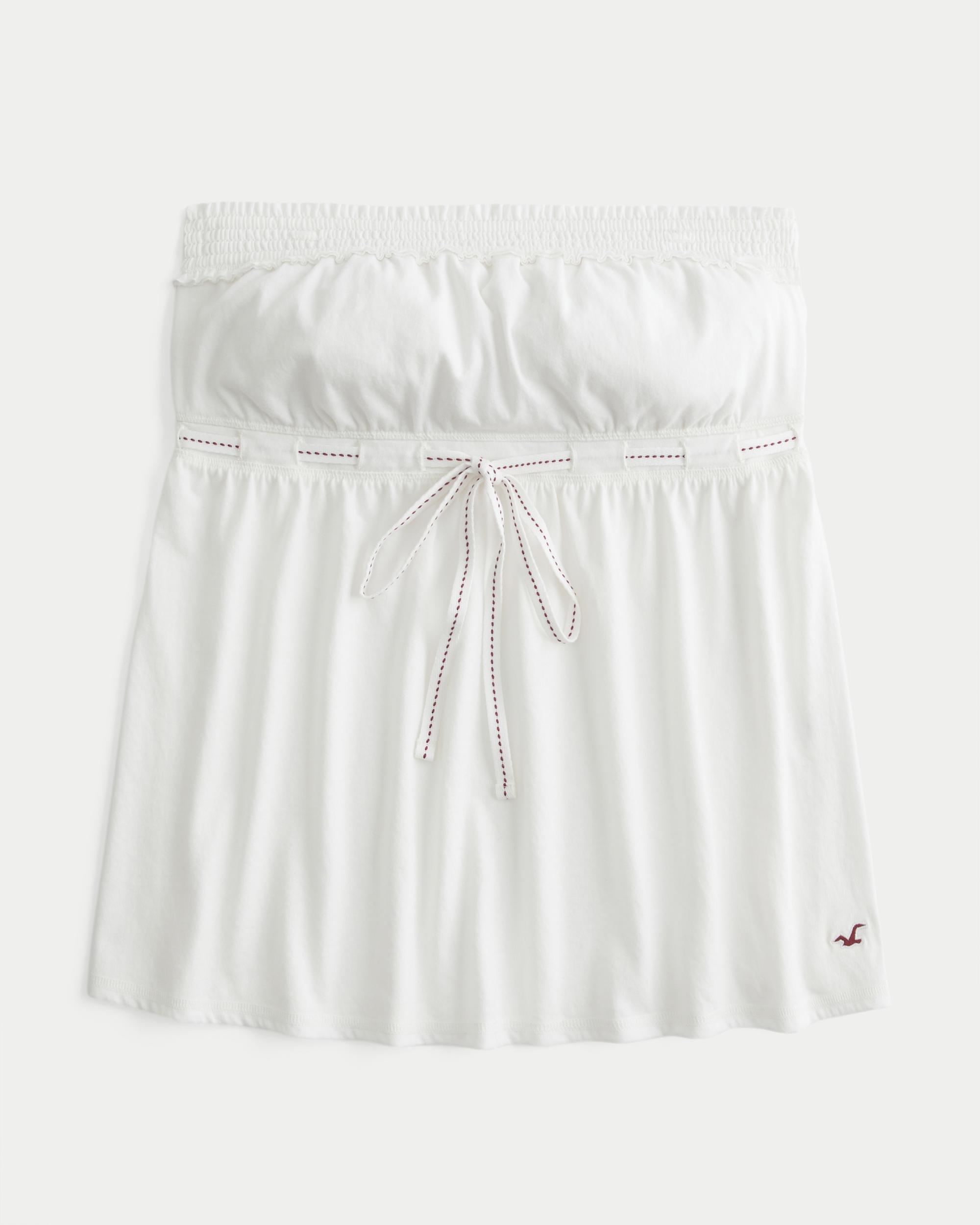 Strapless Tie Waist Babydoll Top Product Image