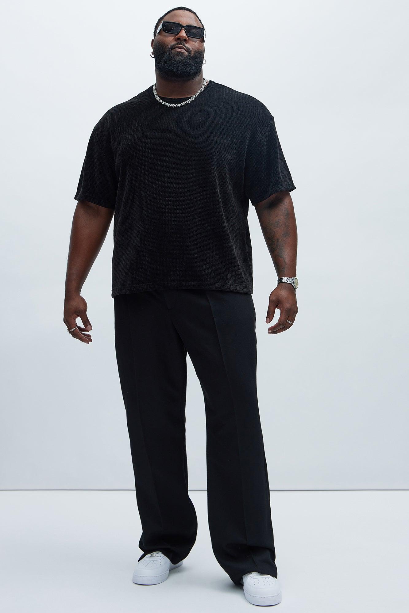 Greenville Waffle Knit Relaxed Short Sleeve Tee - Black Product Image