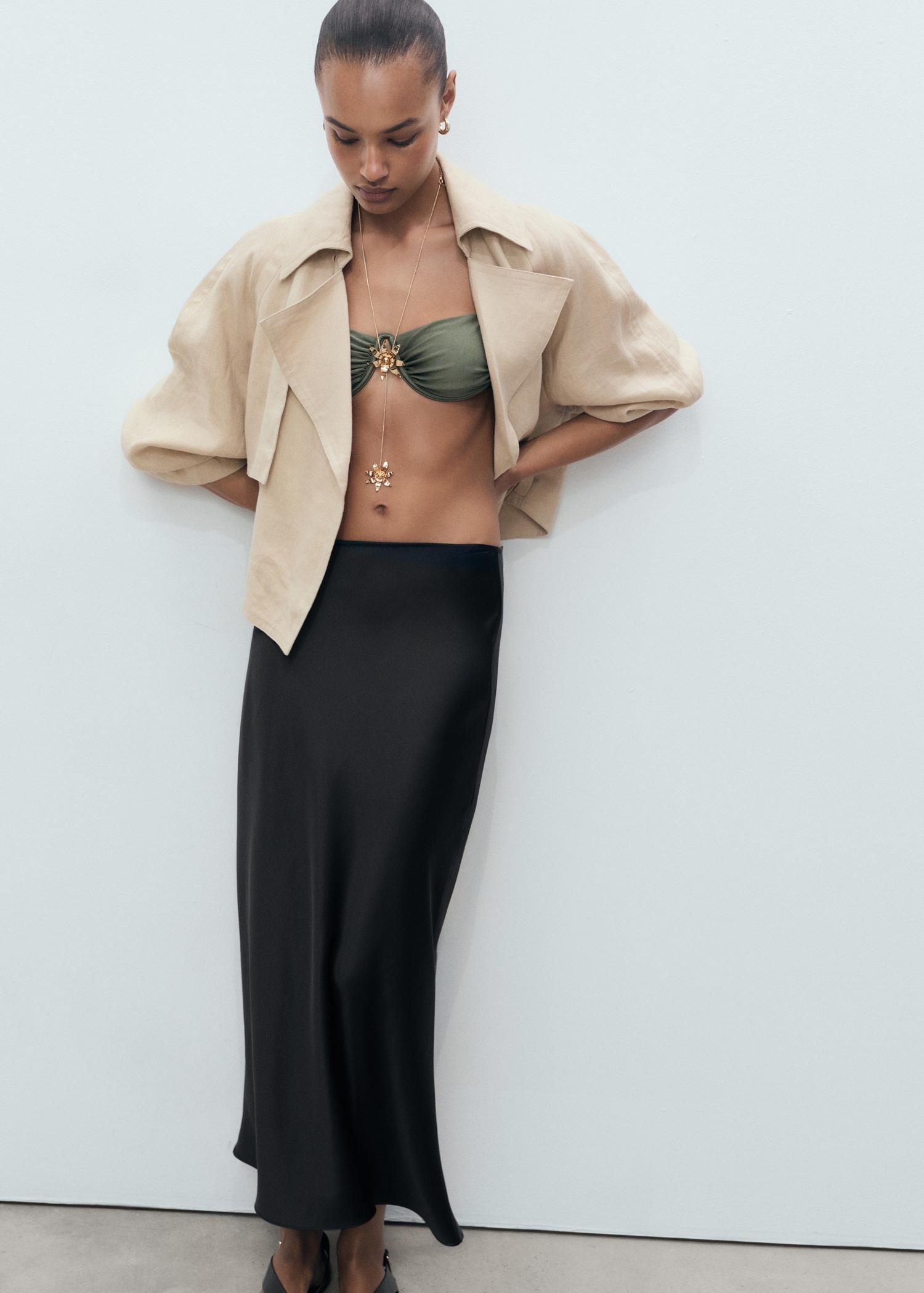 Satin long skirt - Women | MANGO USA Product Image