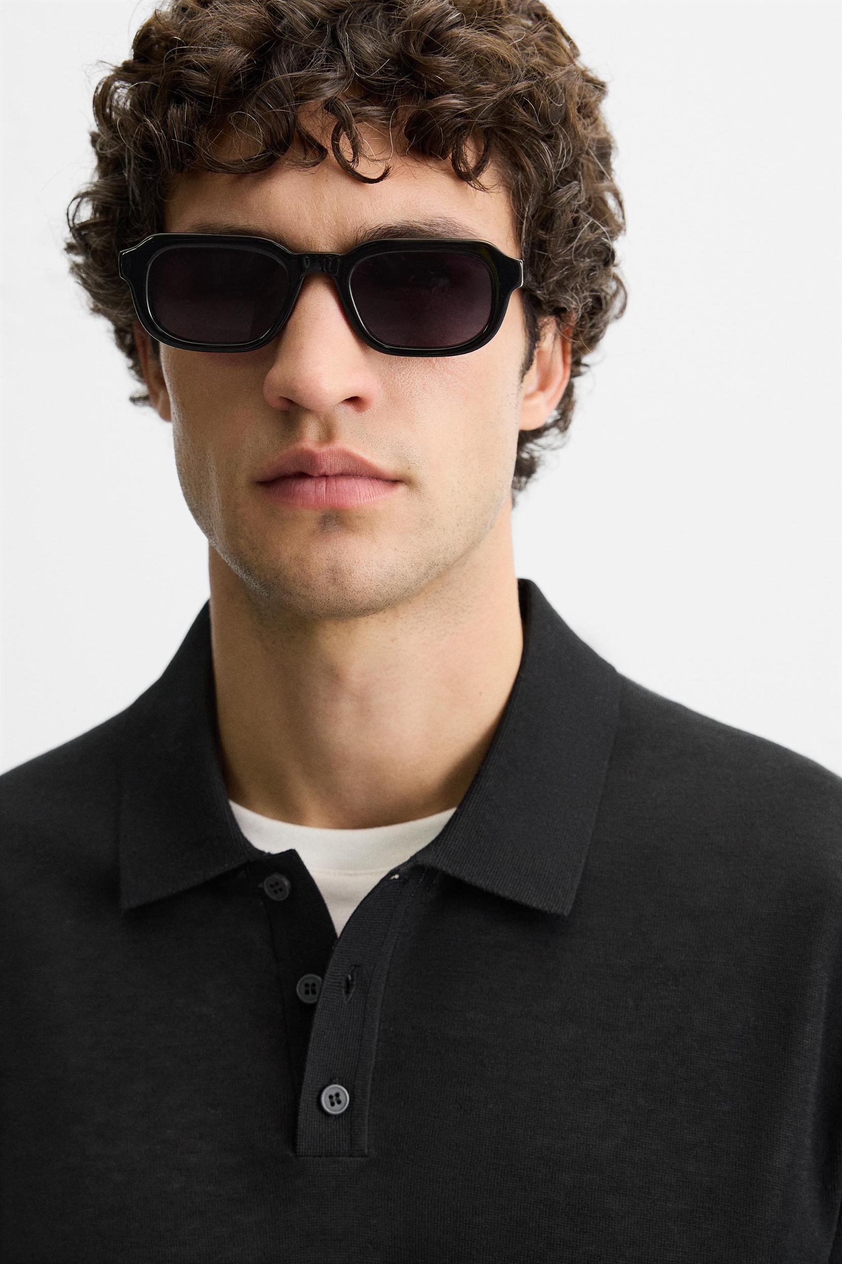 COTTON - SILK BLEND KNIT POLO Product Image