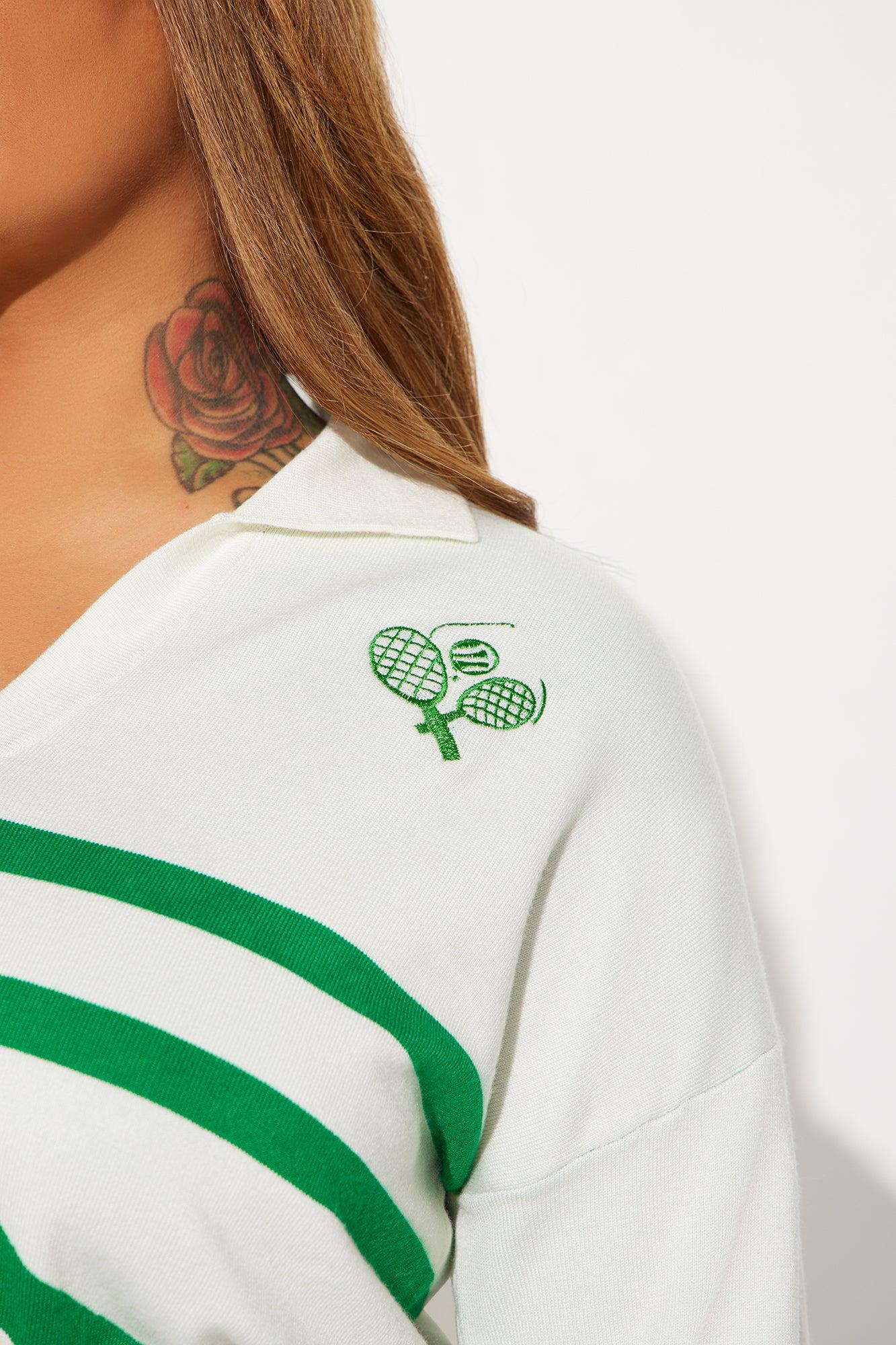 Pickleball Champ Polo Sweater - Green/combo Product Image