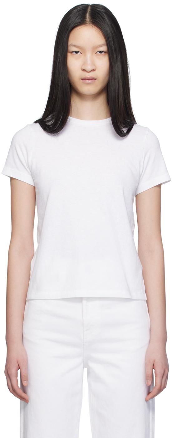 KHAITE Womens White Mae Brand-patch Cotton-jersey T-shirt In Cream Product Image