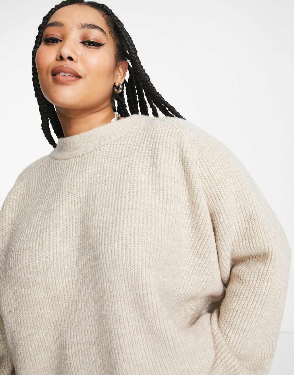 Only Curve ribbed crew neck sweater Product Image