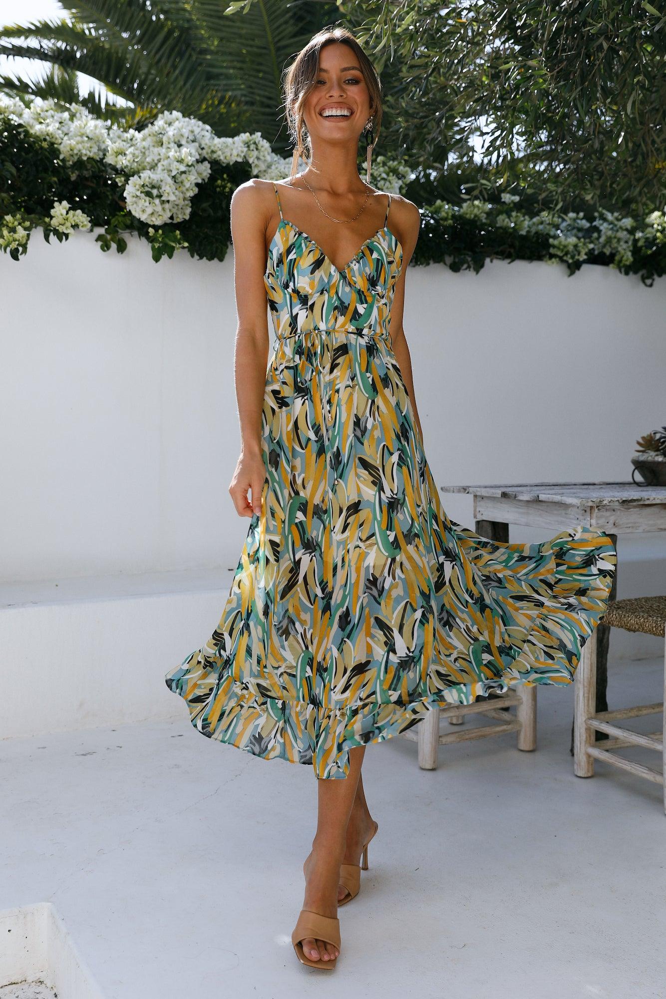 Lay It Out Midi Dress Blue Product Image