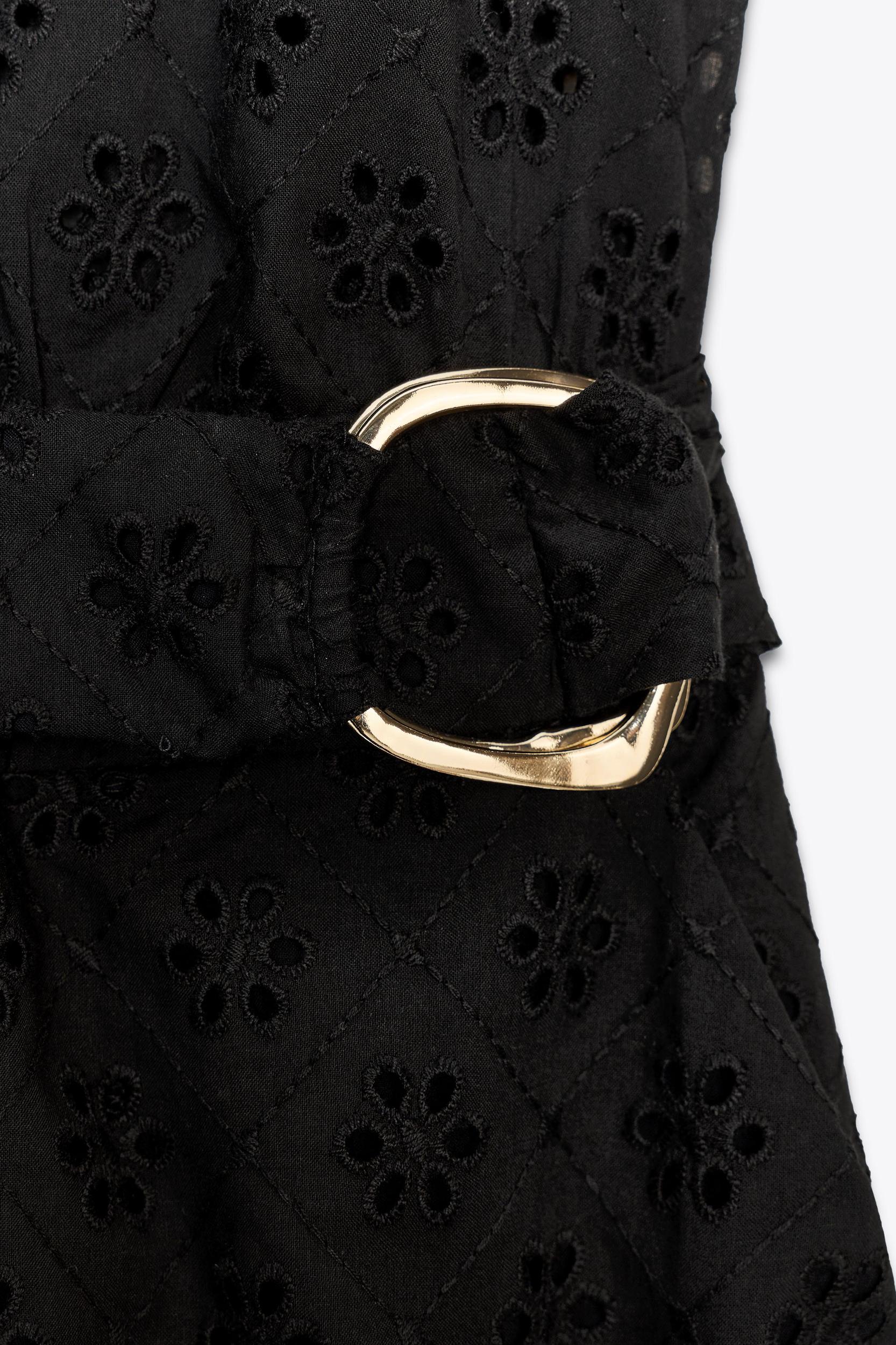 EMBROIDERED EYELET BUCKLE JUMPSUIT Product Image