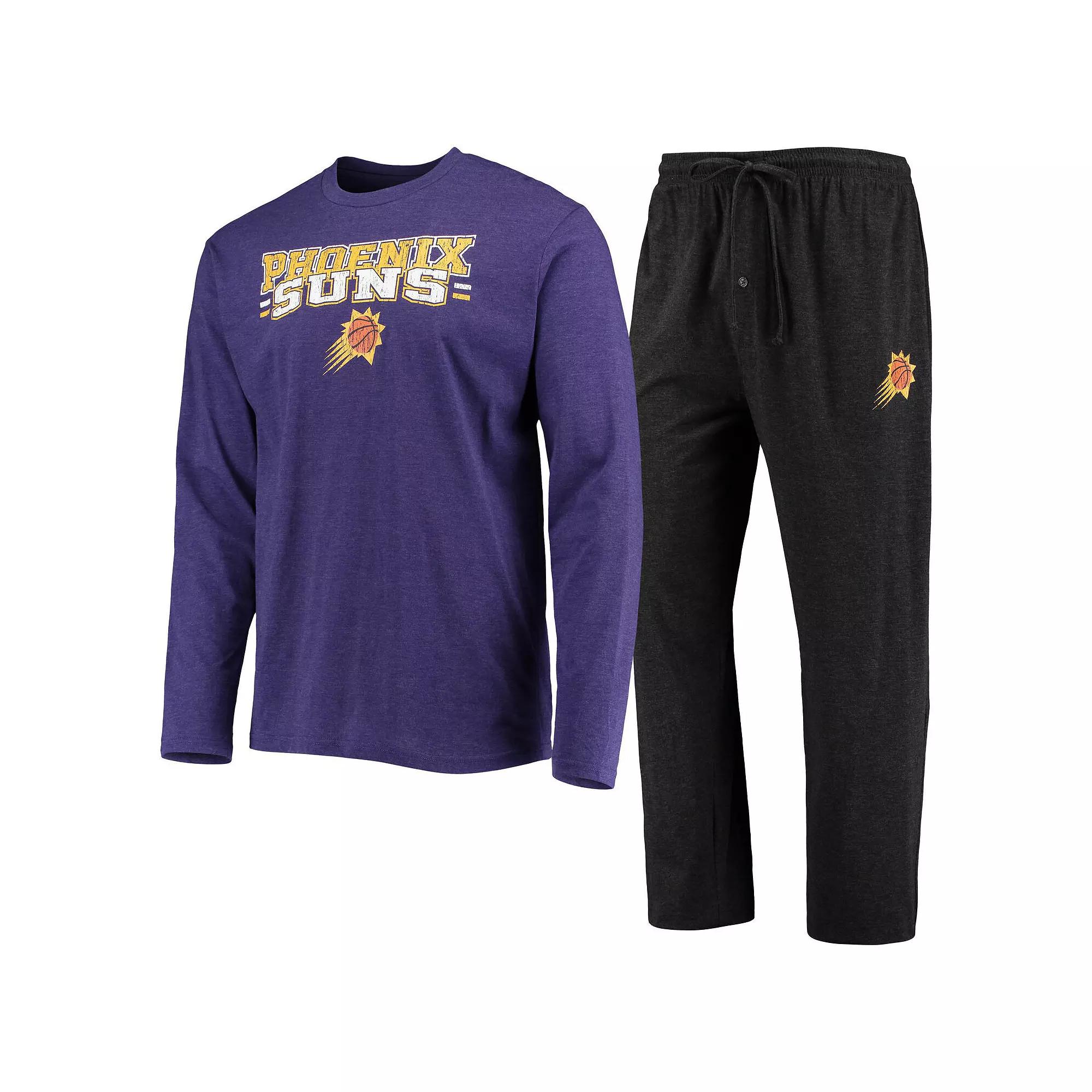 Men's Concepts Sport Black/Purple Phoenix Suns Long Sleeve T-Shirt & Pants Sleep Set,  Product Image