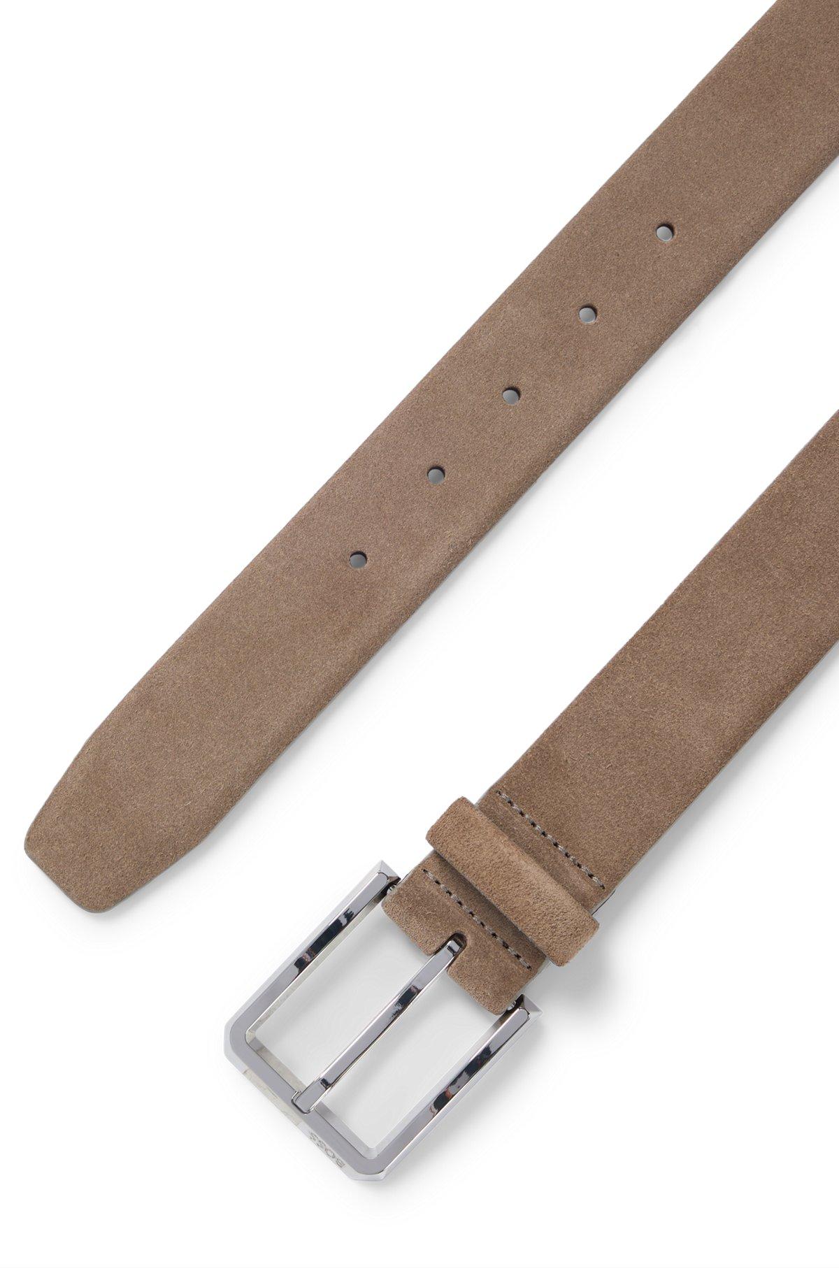 Suede belt with polished pin buckle Product Image