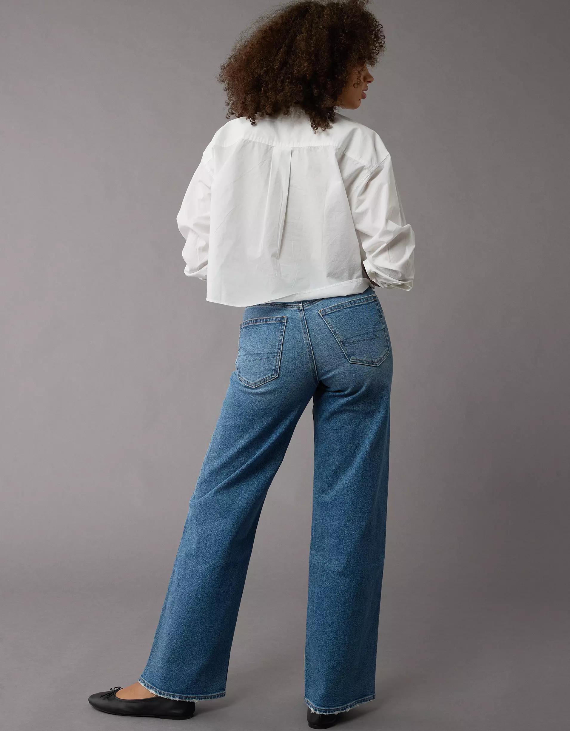 AE Strigid Curvy Super High-Waisted Baggy Straight Jean Product Image