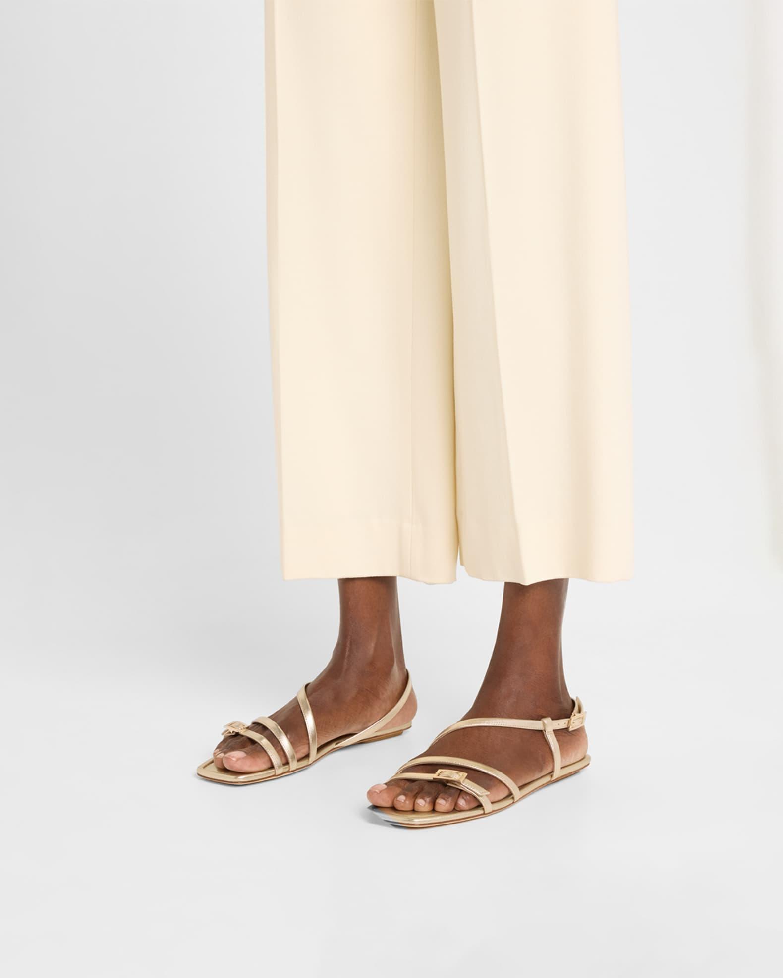 Georgie Metallic Strappy Flat Sandals Product Image