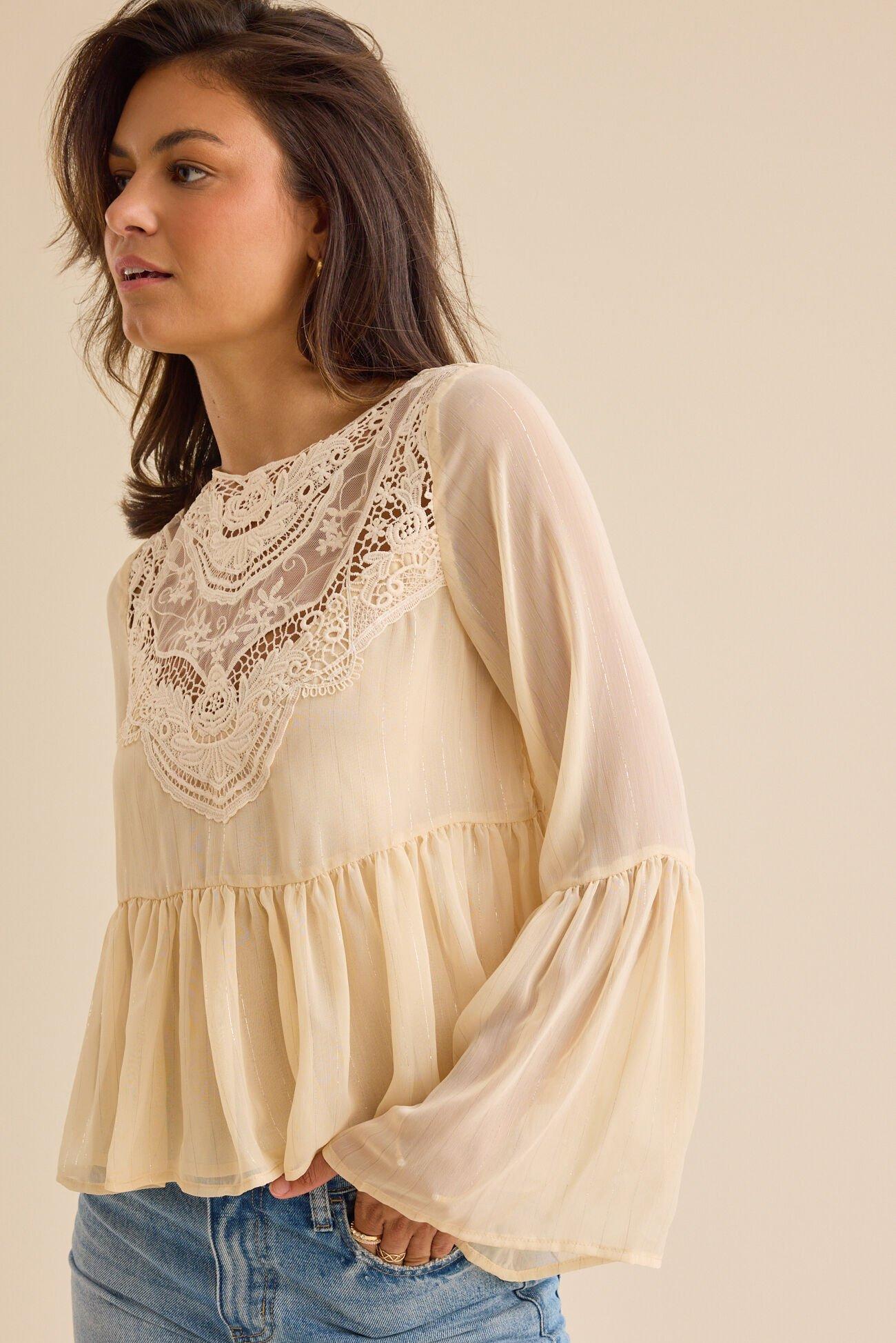 Mia Embroidered Lace Top Product Image