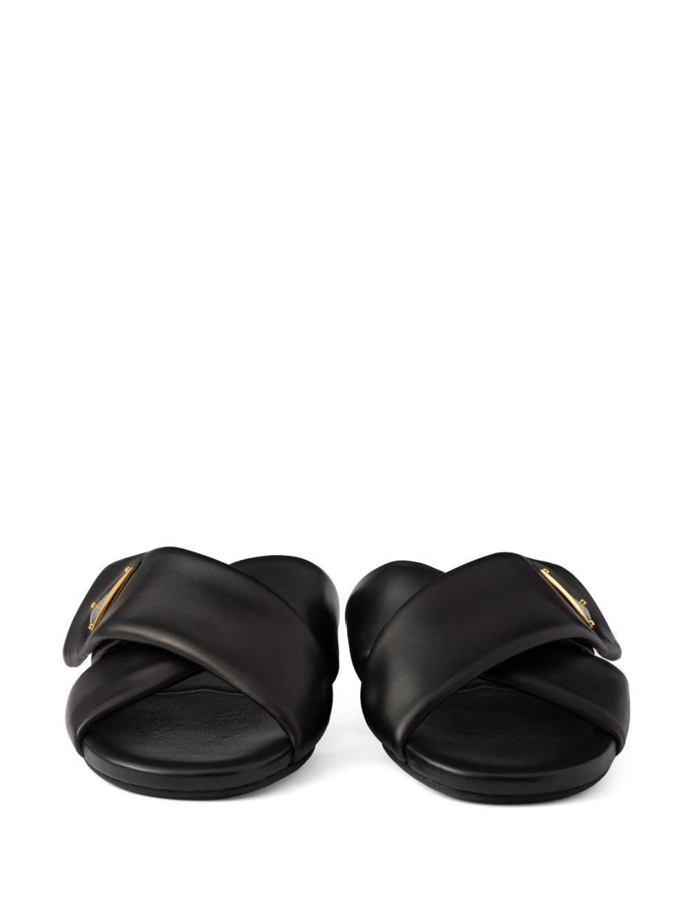 Padded nappa leather slides Product Image