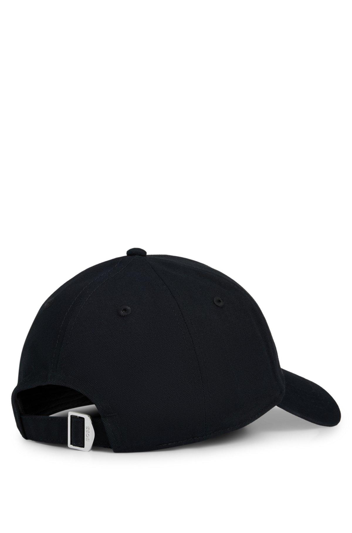 BOSS - Cotton-twill cap with embroidered Double B monogram - Black Product Image
