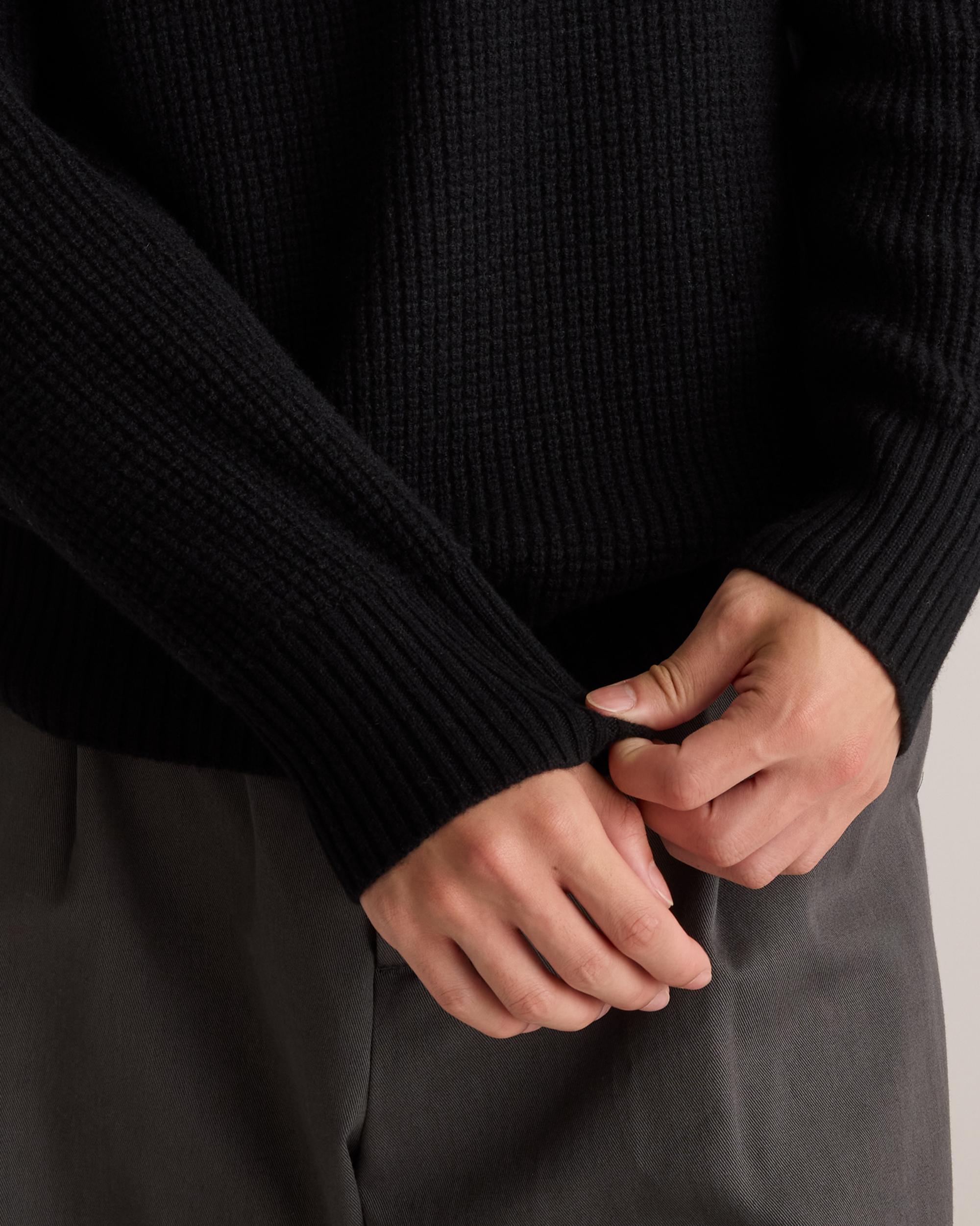 Quince | Men's Mongolian Cashmere Waffle Quarter Button Sweater Product Image