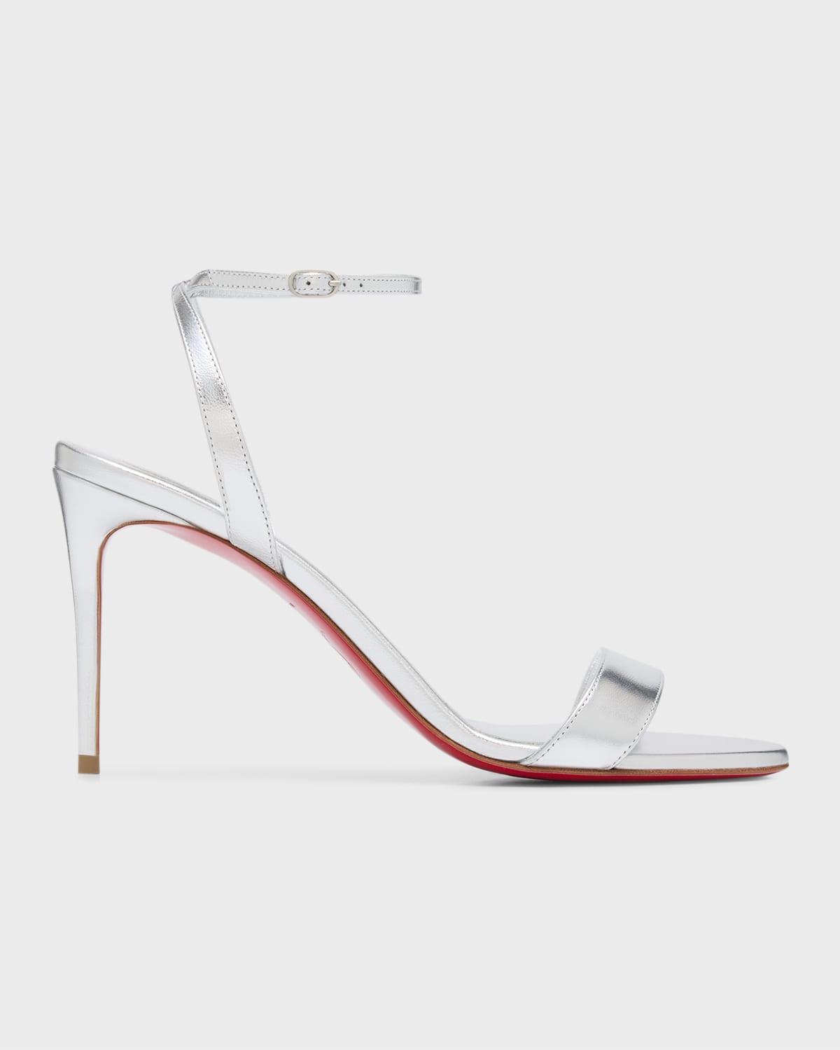 Loubigirl Metallic Red Sole Ankle-Strap Sandals Product Image