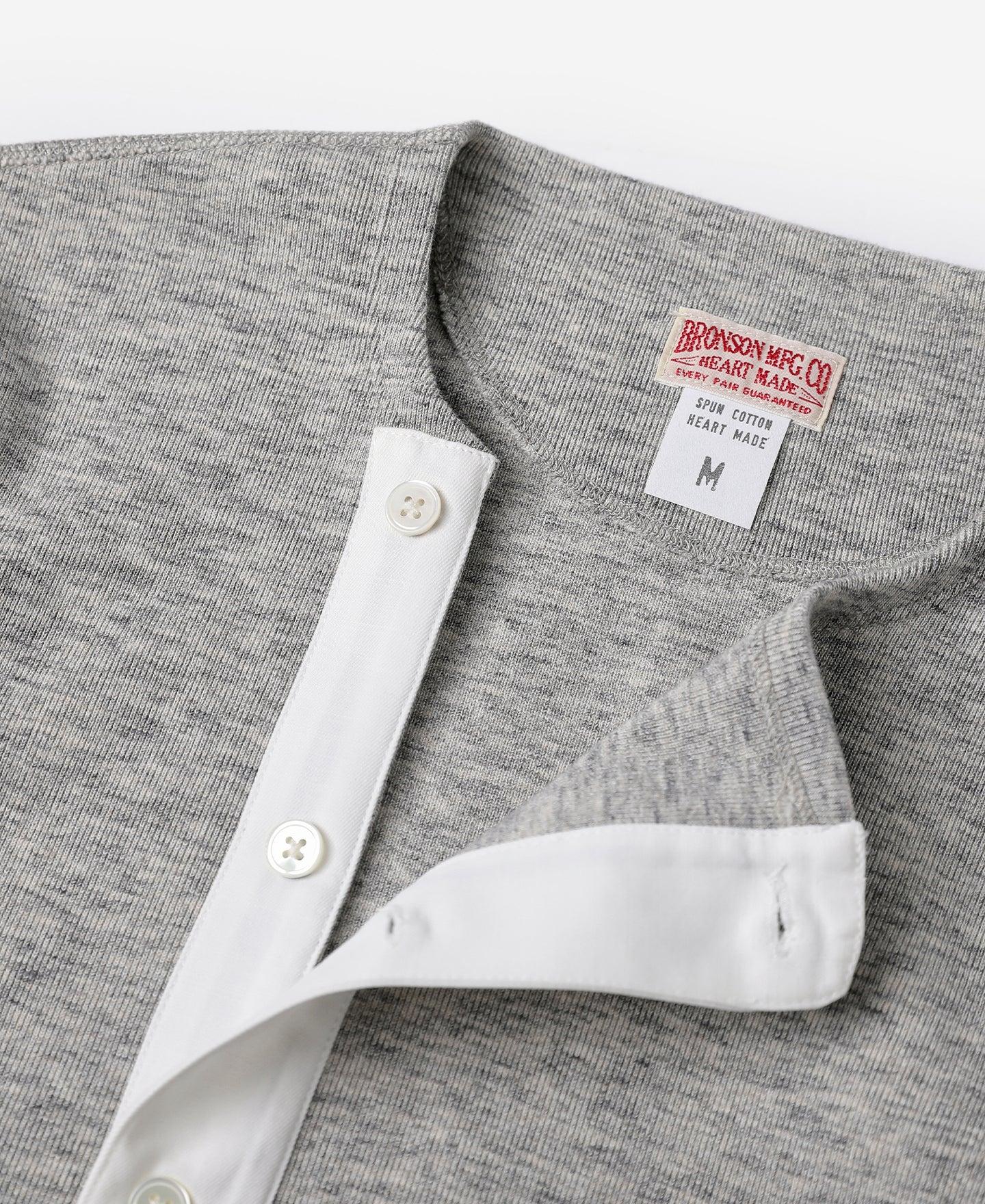 14 oz Side Closing Henley Shirt - Gray Product Image