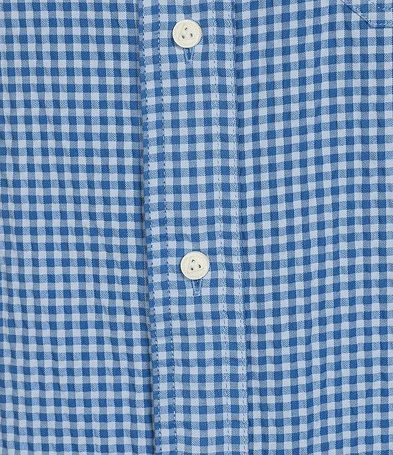 Cremieux Blue Label Gingham Seersucker Performance Short Sleeve Button Front Woven Shirt Product Image