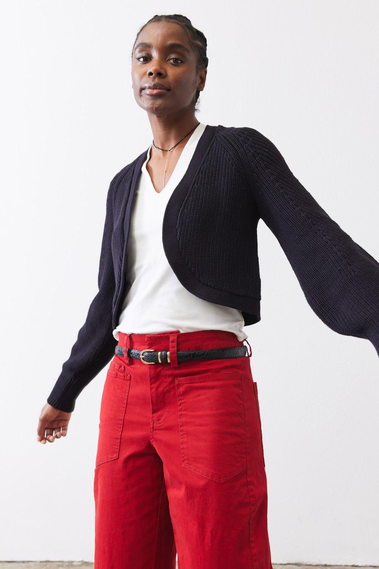 Cropped Bell Sleeve Cardigan Product Image