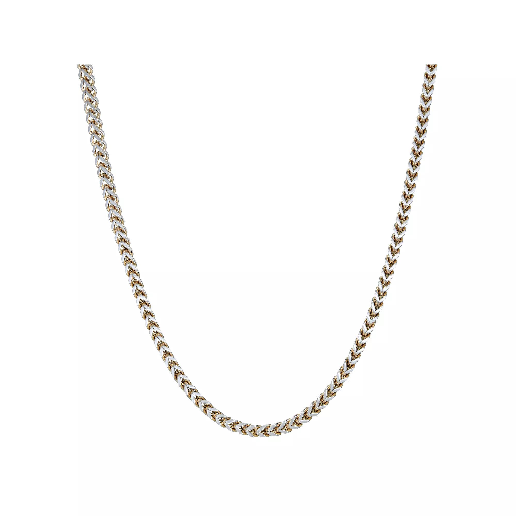 Mens LYNX Stainless Steel Foxtail Chain Necklace Gold Tone Product Image