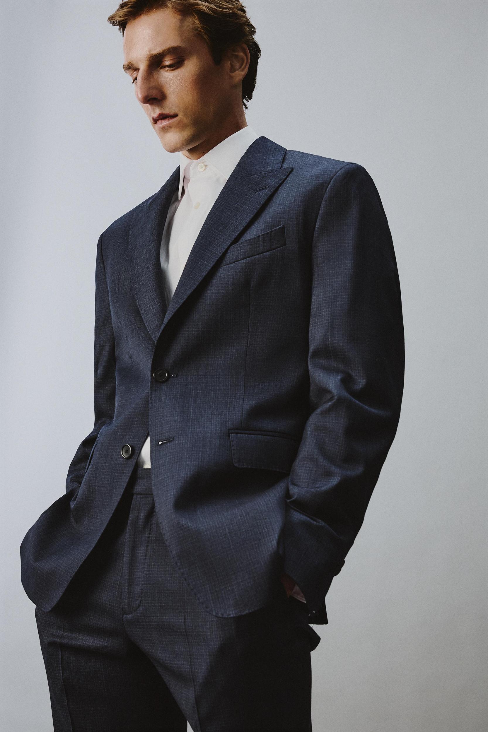 100% WOOL TEXTURED SUIT JACKET Product Image