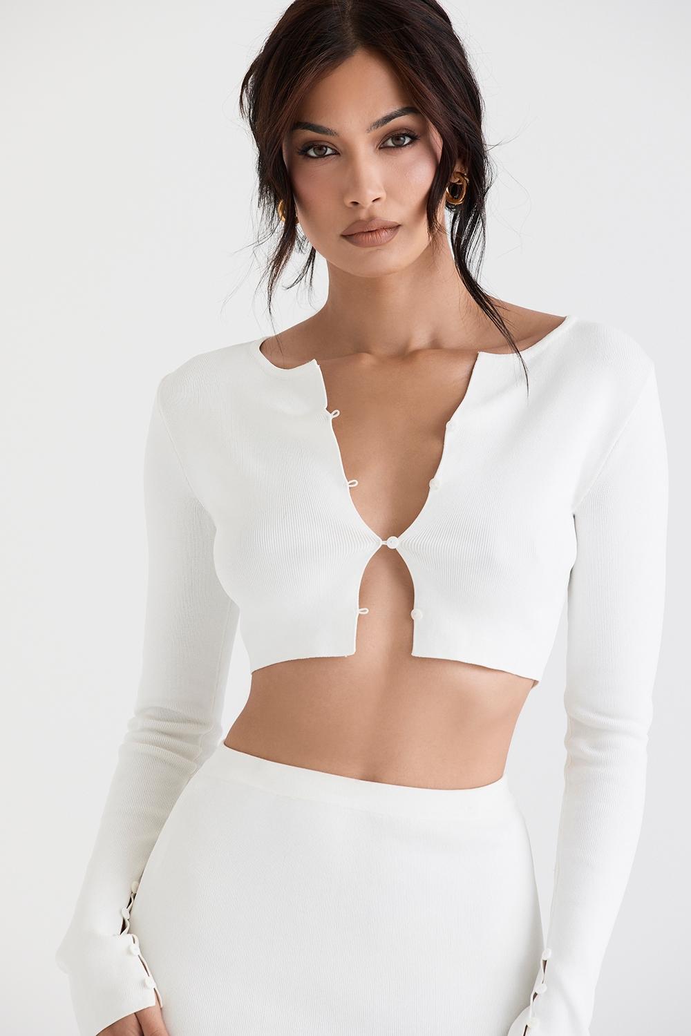 Eloise  ivory cropped cardigan - sale Product Image