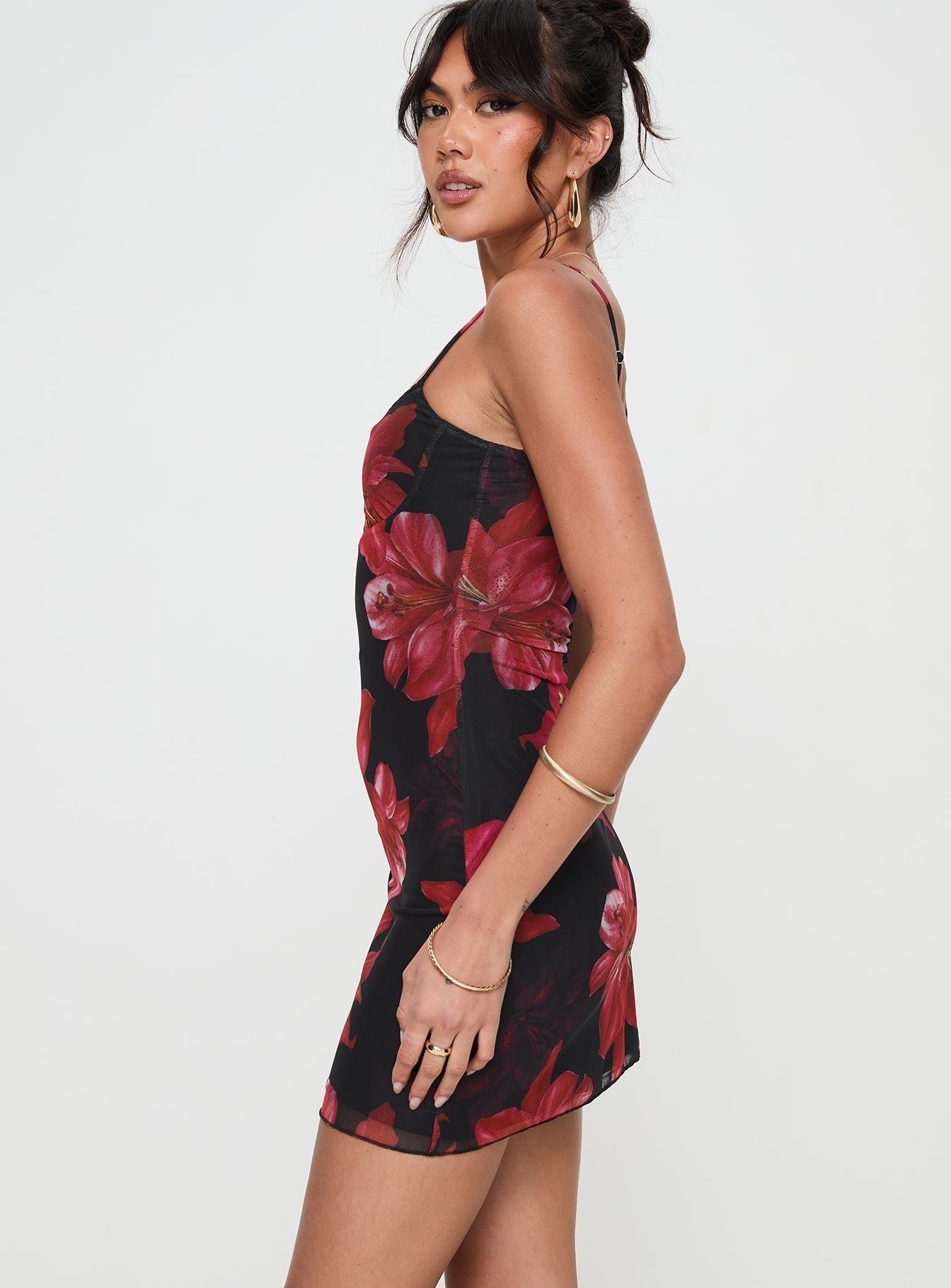 Kellers Mini Dress Black / Floral Product Image