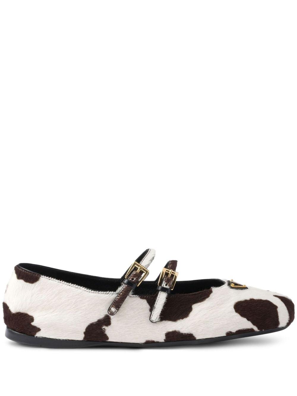cow-print ballet flats Product Image
