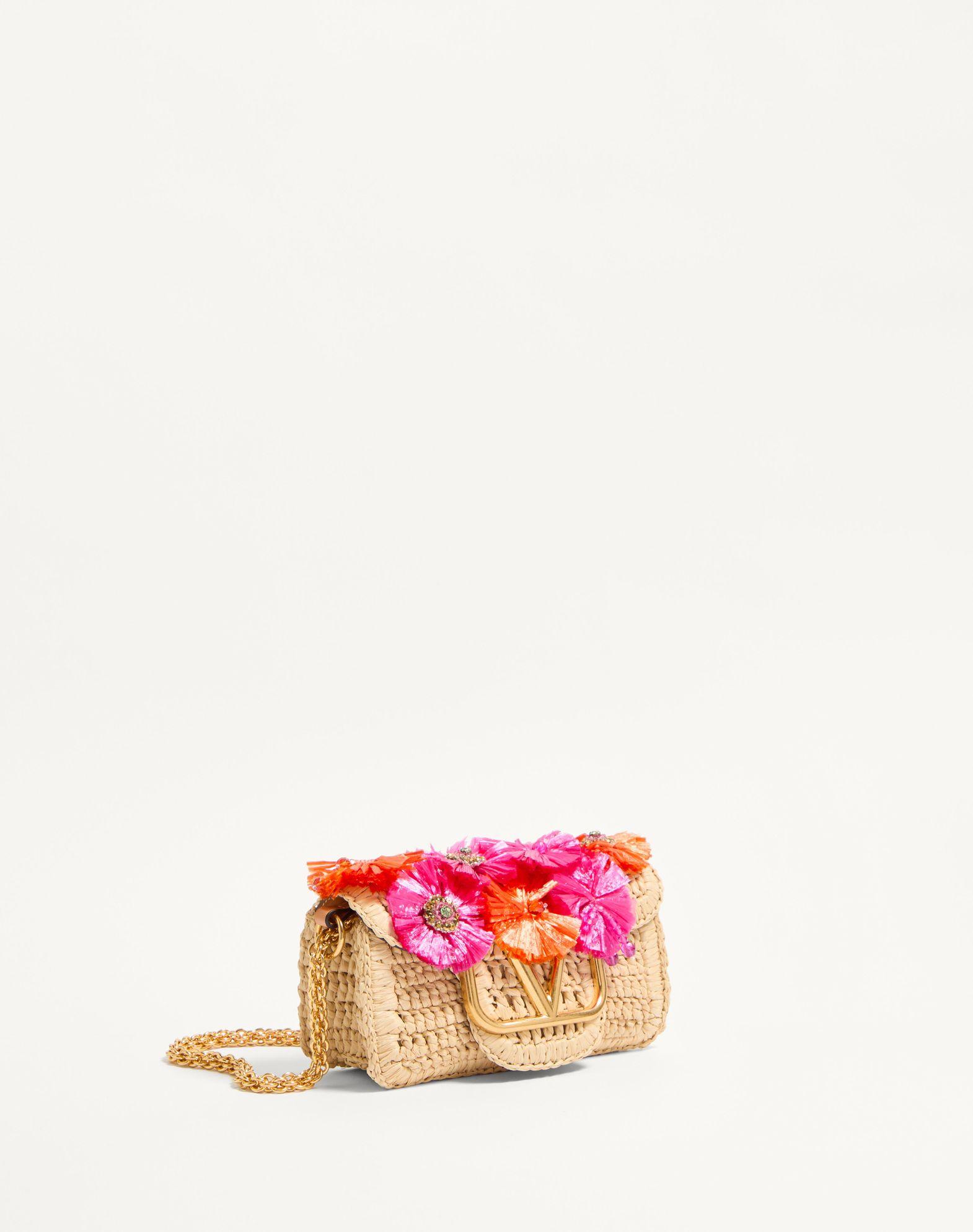 Valentino Garavani Locò Small Shoulder Bag In With Flowers And Beads Product Image