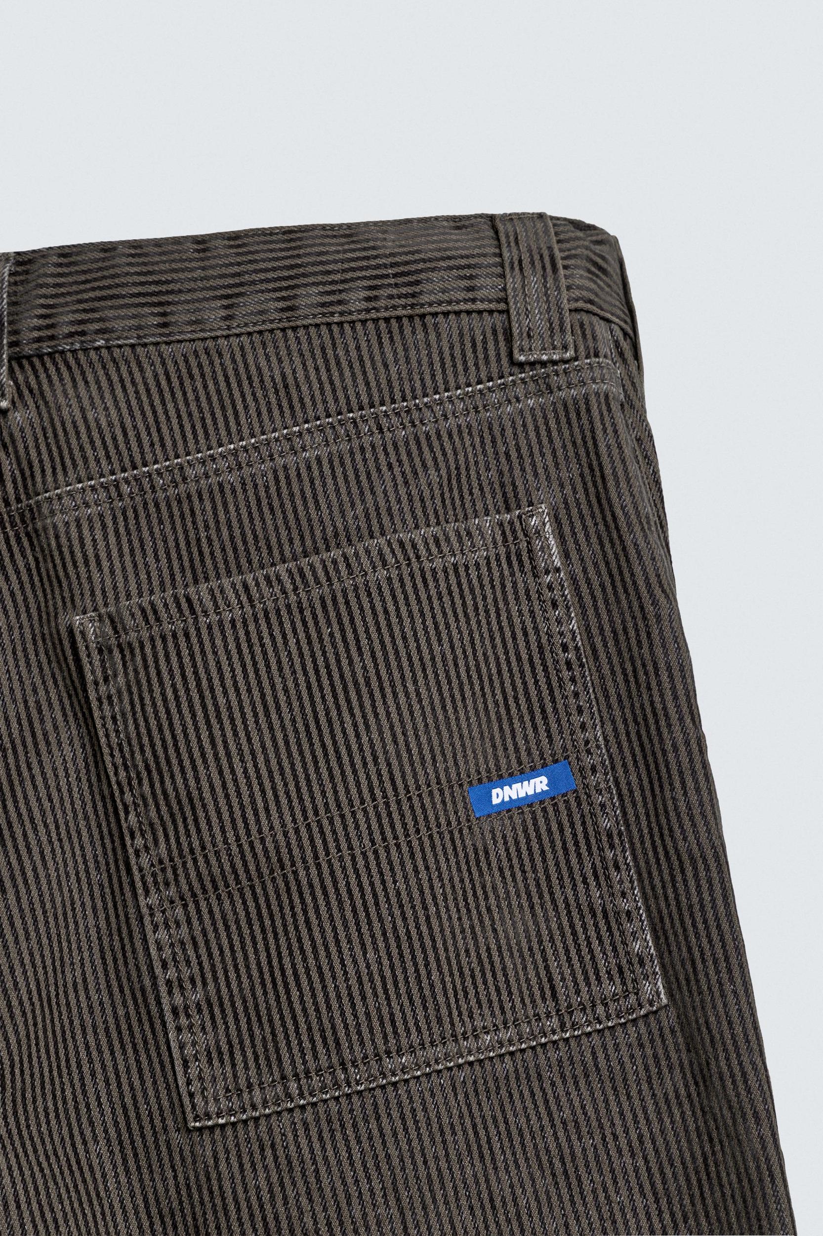 FLOCKED STRIPED RELAXED FIT PANTS Product Image