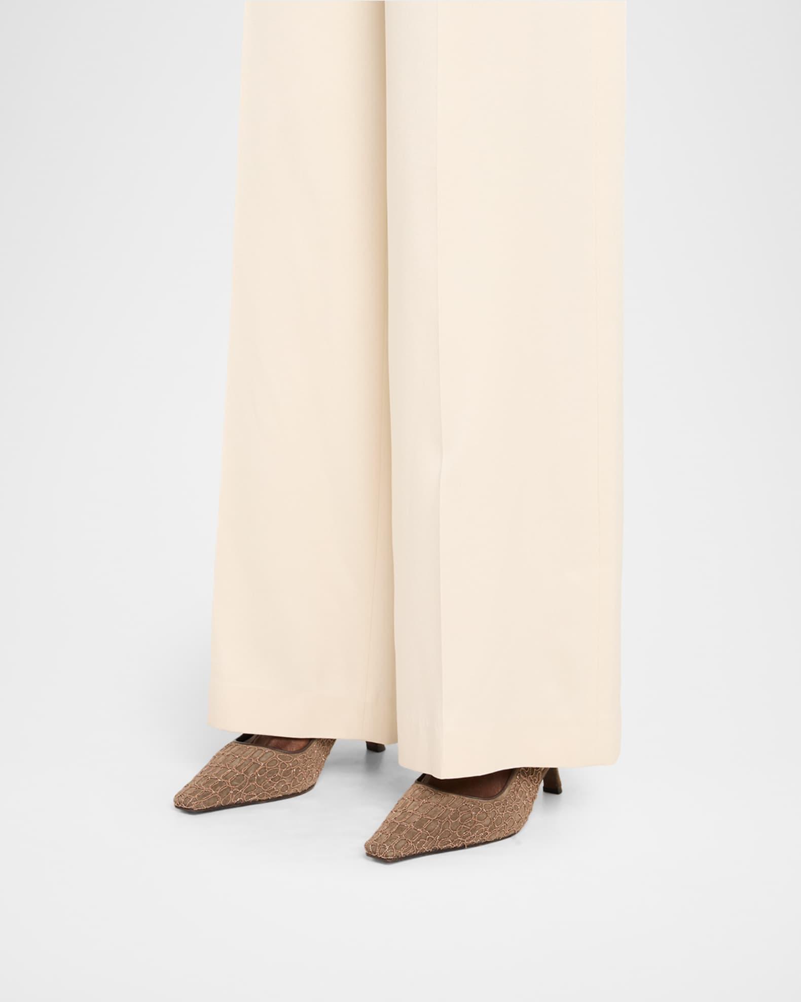 Suede Monili Croco Slingback Pumps Product Image