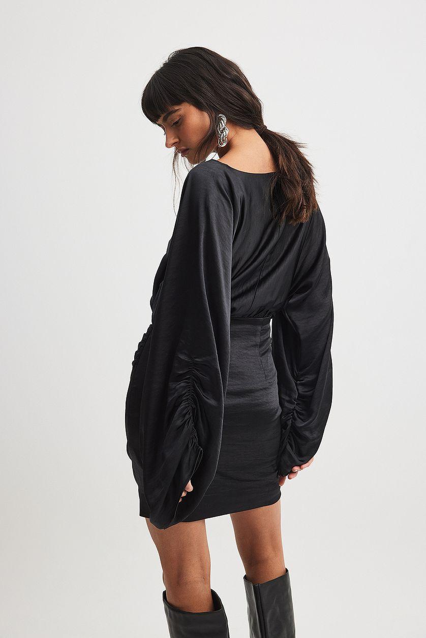 Draped Detail Satin Dress Product Image