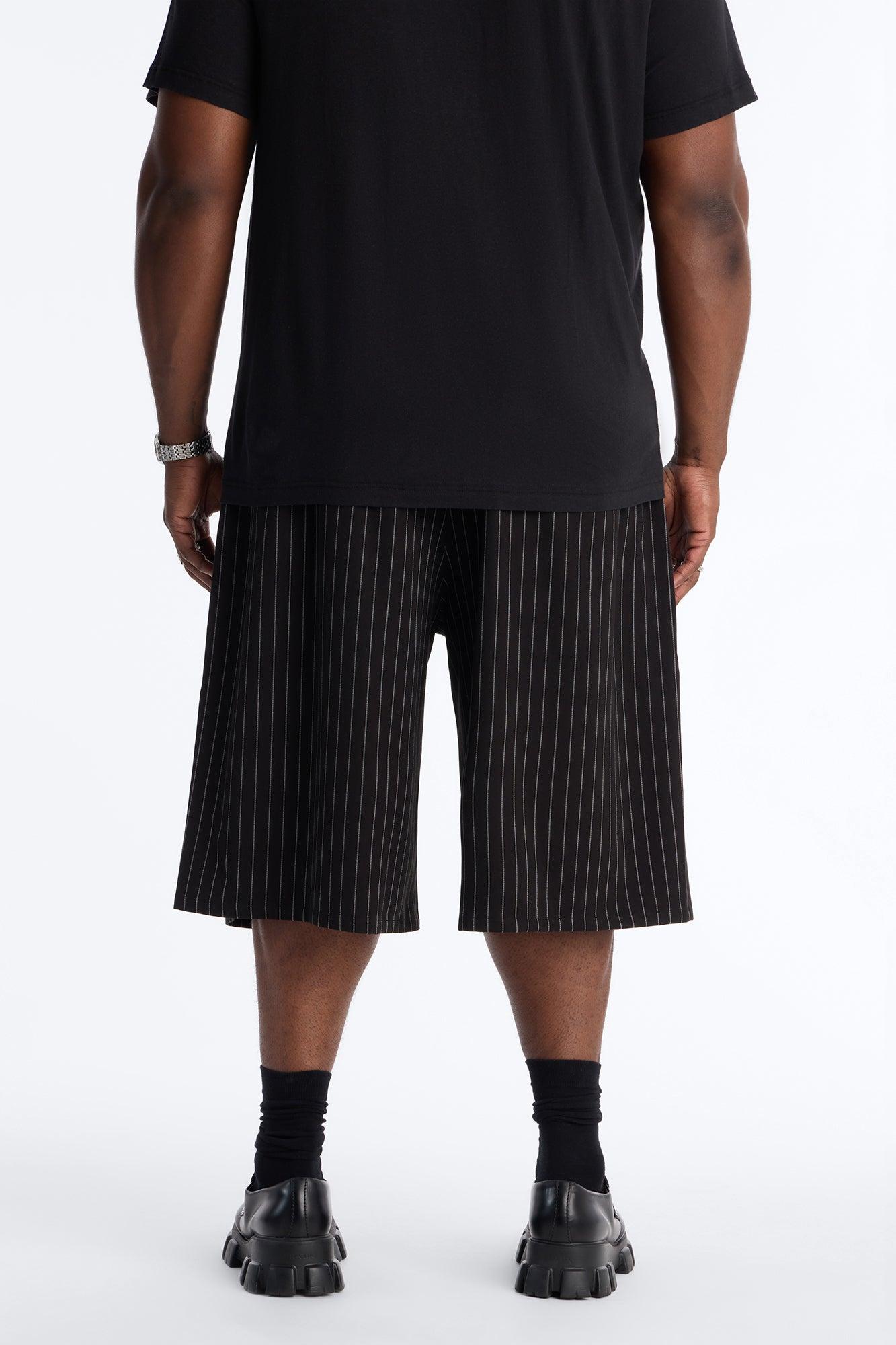 Baggy Straight Striped Soho Refined Short - Black Male Product Image