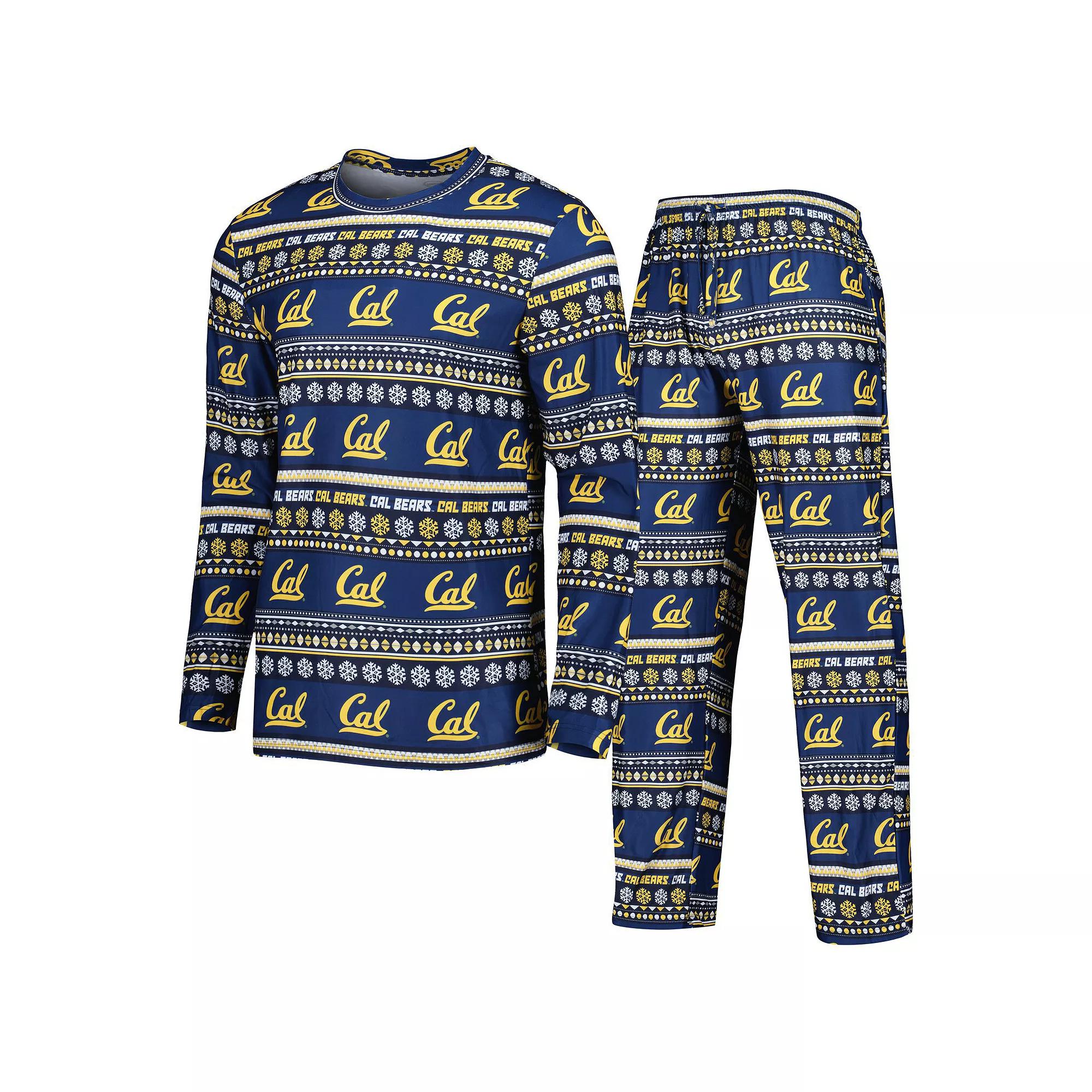 Men's Concepts Sport Navy Cal Bears Swivel Long Sleeve T-Shirt & Pants Sleep Set, Size: Large, Blue Product Image