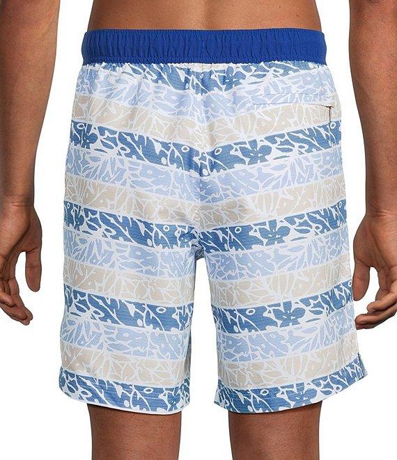 Roundtree & Yorke Floral Stripe 8#double; Swim Trunks Product Image