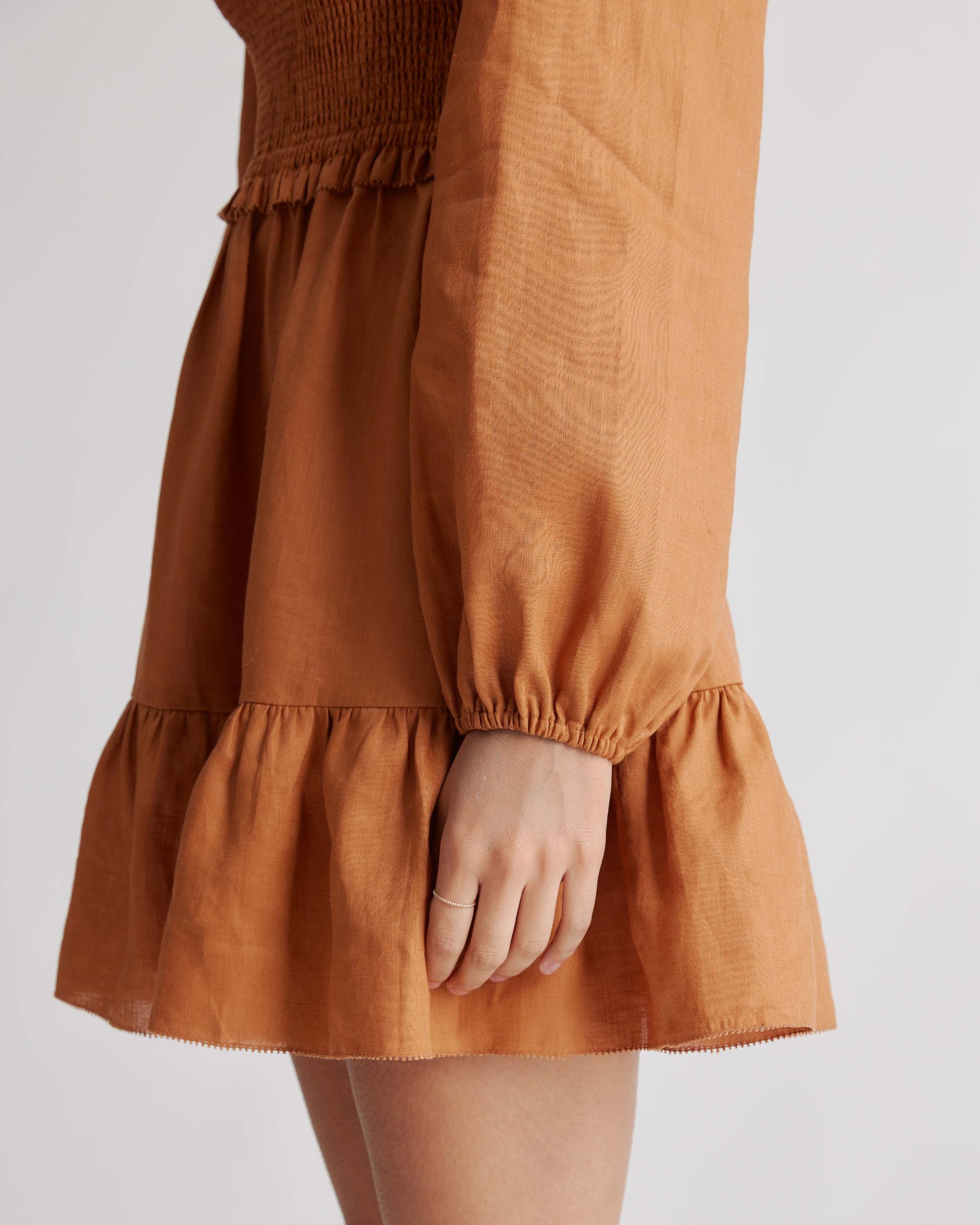 Quince | Women's 100% European Linen Smocked Mini Dress Product Image