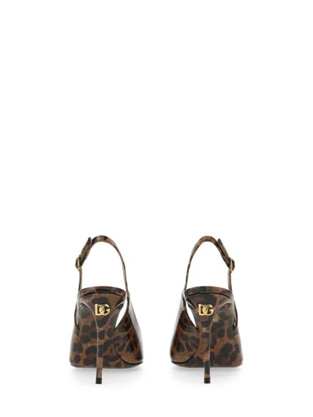 DOLCE & GABBANA Luxurious Leopard Printed Slingback Pumps For Women In Lavender Product Image